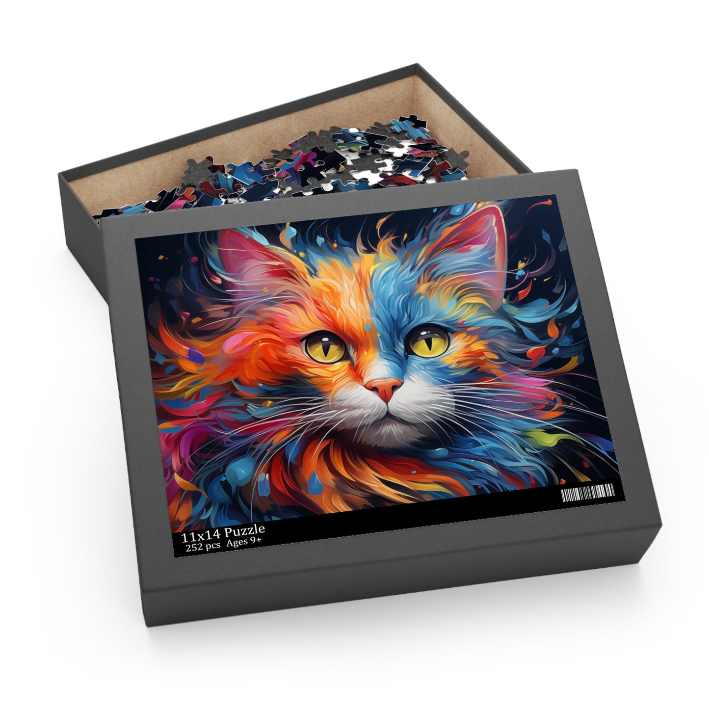 Abstract Watercolor Animal Cat Oil Paint Jigsaw Puzzle Adult Birthday Business Jigsaw Puzzle Gift for Him Funny Humorous Indoor Outdoor Game Gift For Her Online-8
