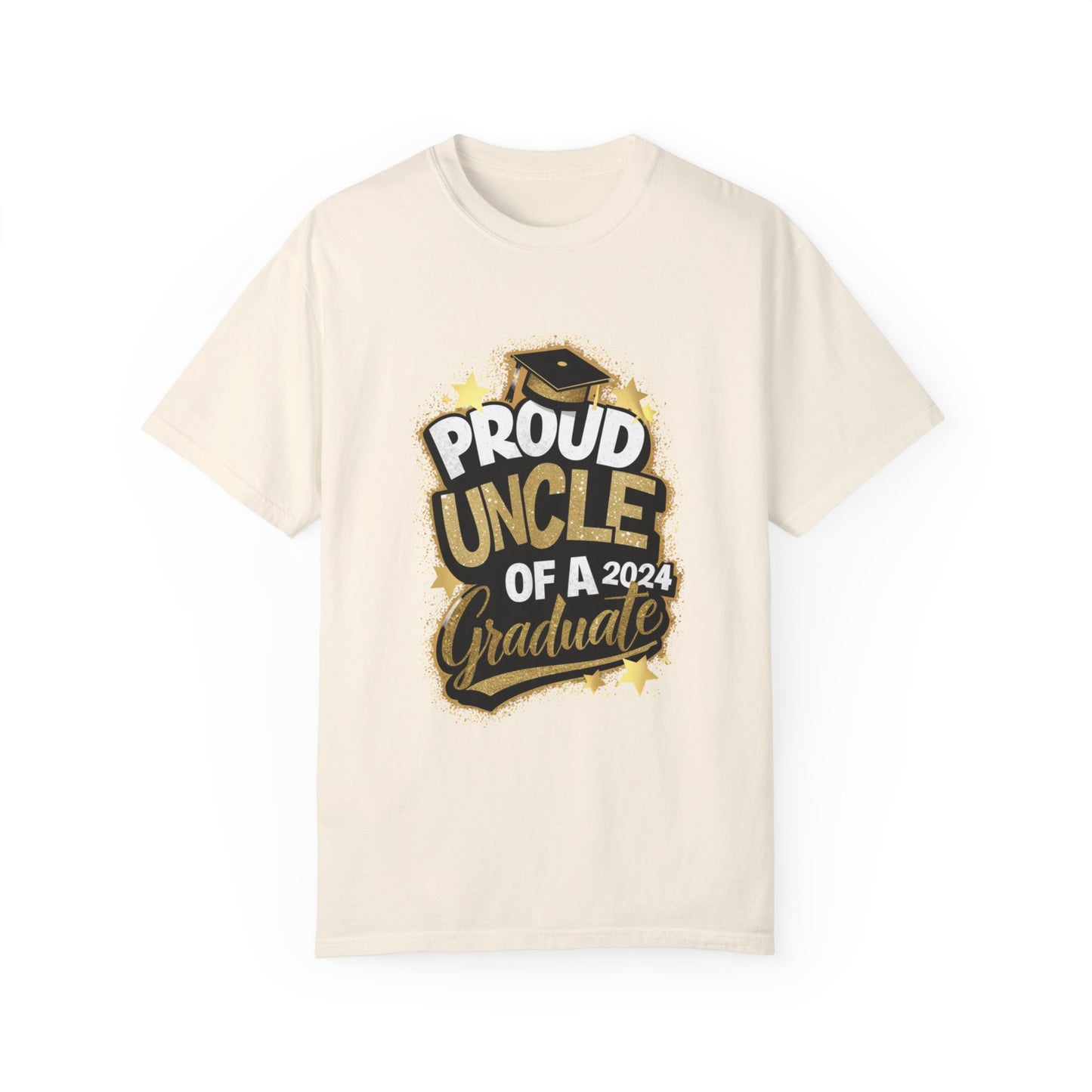 Proud Uncle of a 2024 Graduate Unisex Garment-dyed T-shirt Cotton Funny Humorous Graphic Soft Premium Unisex Men Women Ivory T-shirt Birthday Gift-10