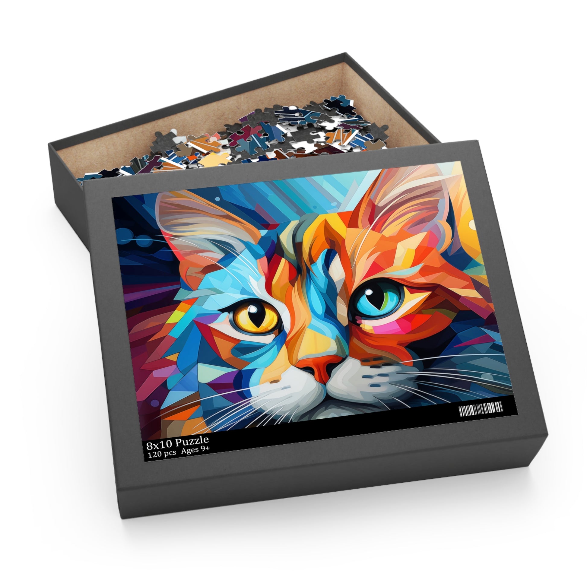 Abstract Oil Paint Colorful Cat Jigsaw Puzzle Adult Birthday Business Jigsaw Puzzle Gift for Him Funny Humorous Indoor Outdoor Game Gift For Her Online-6