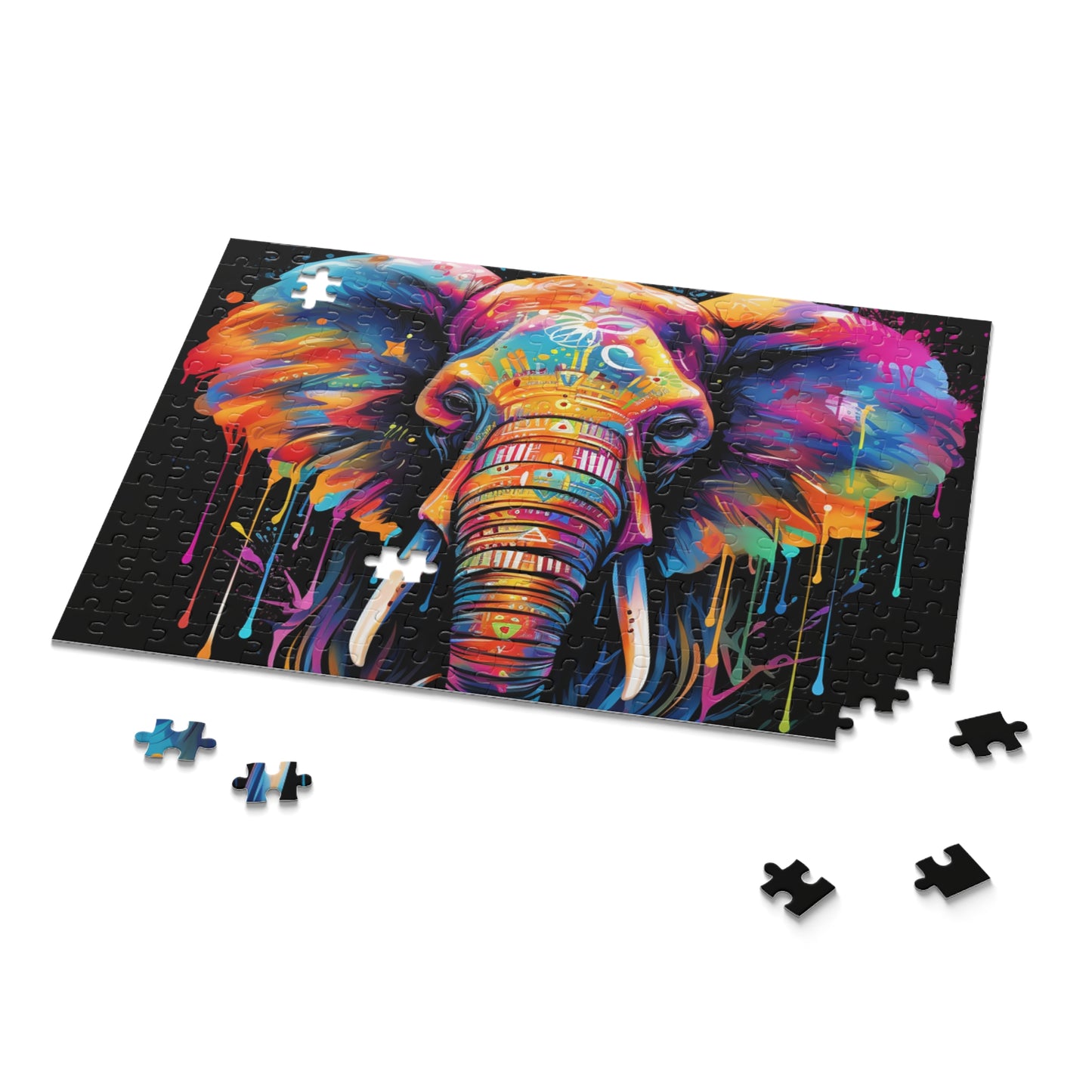 Abstract Trippy Elephant Jigsaw Puzzle for Girls, Boys, Kids Adult Birthday Business Jigsaw Puzzle Gift for Him Funny Humorous Indoor Outdoor Game Gift For Her Online-9