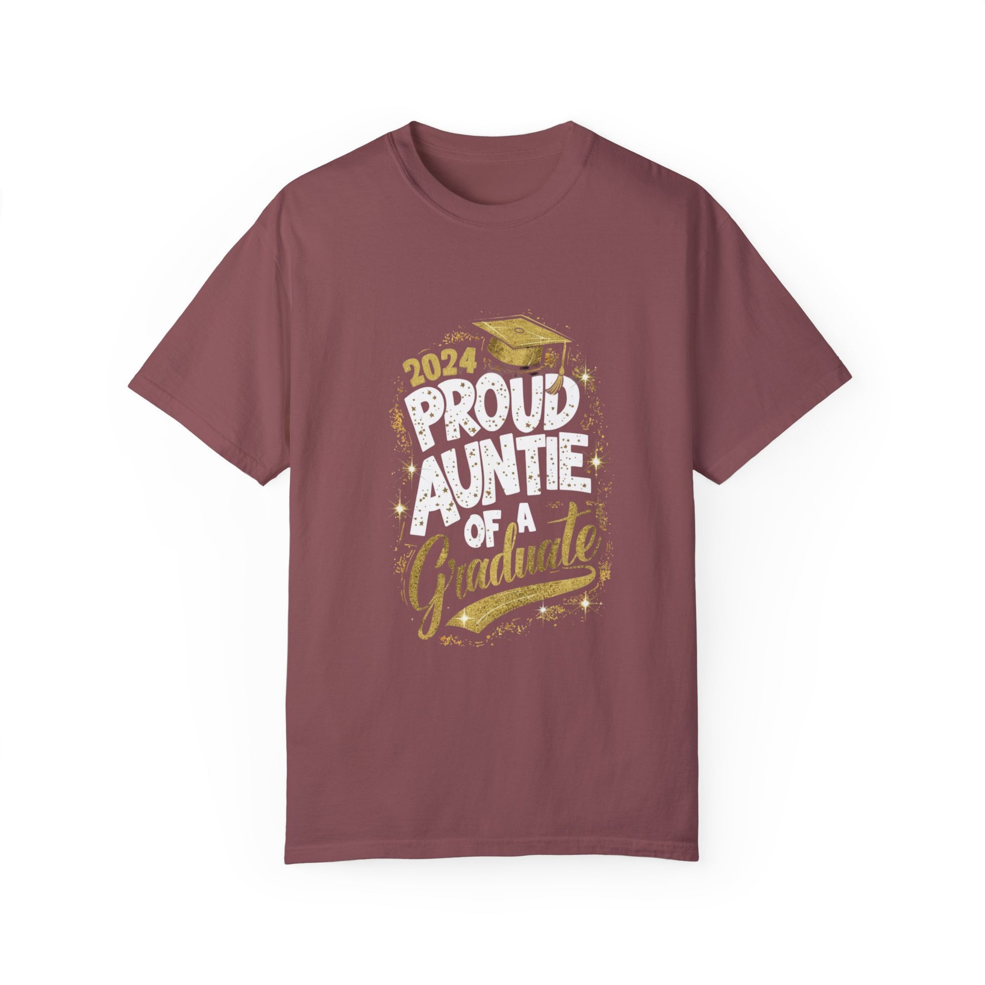 Proud Auntie of a 2024 Graduate Unisex Garment-dyed T-shirt Cotton Funny Humorous Graphic Soft Premium Unisex Men Women Brick T-shirt Birthday Gift-5