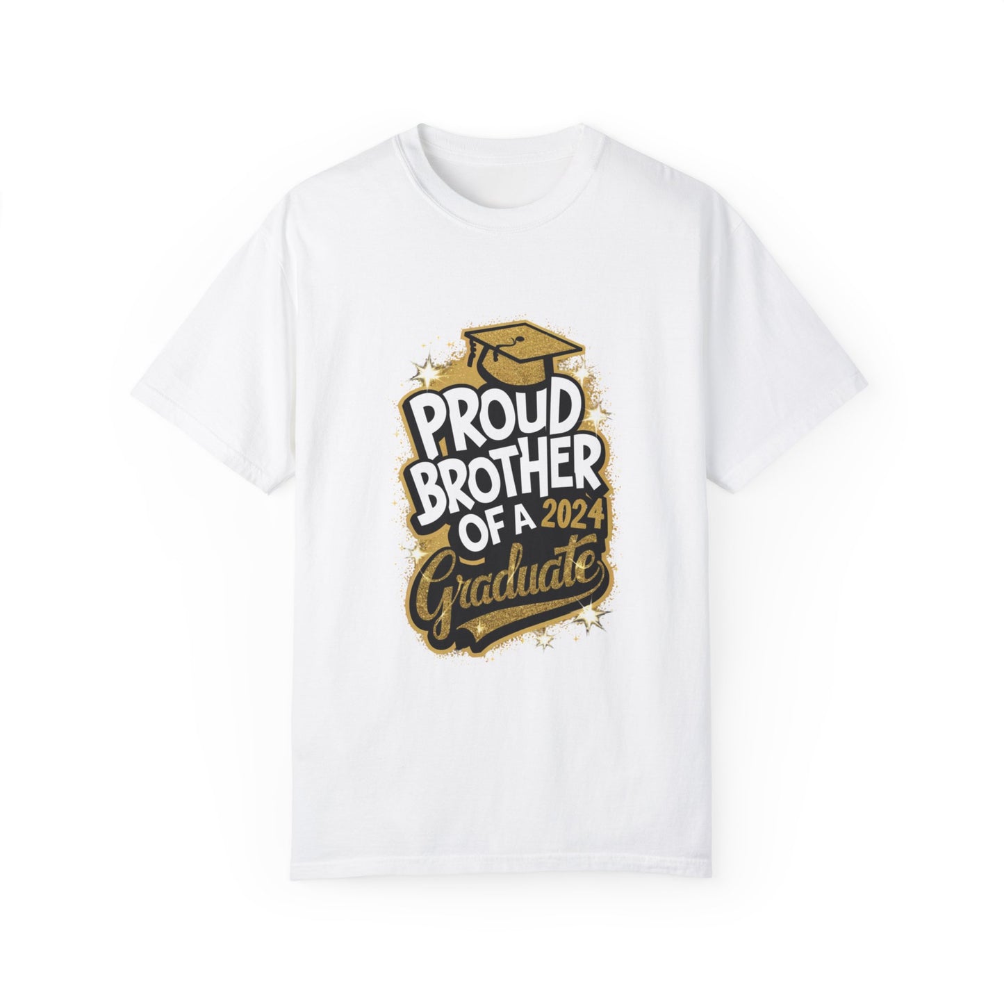 Proud Brother of a 2024 Graduate Unisex Garment-dyed T-shirt Cotton Funny Humorous Graphic Soft Premium Unisex Men Women White T-shirt Birthday Gift-3