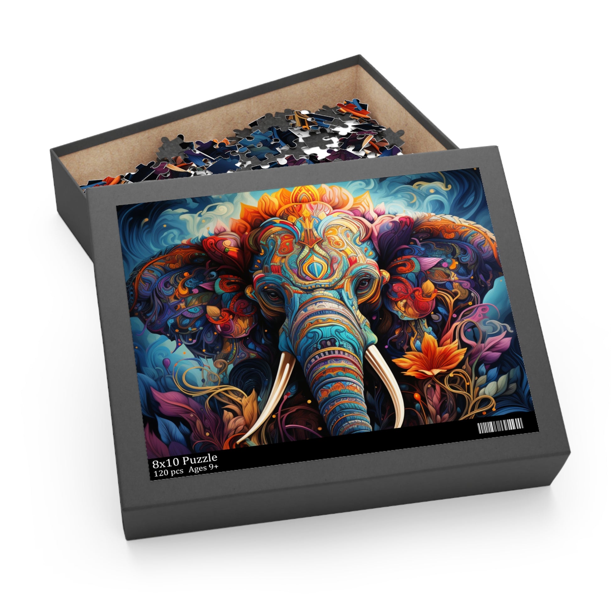 Abstract Elephant Oil Paint Jigsaw Puzzle for Boys, Girls, Kids Adult Birthday Business Jigsaw Puzzle Gift for Him Funny Humorous Indoor Outdoor Game Gift For Her Online-6