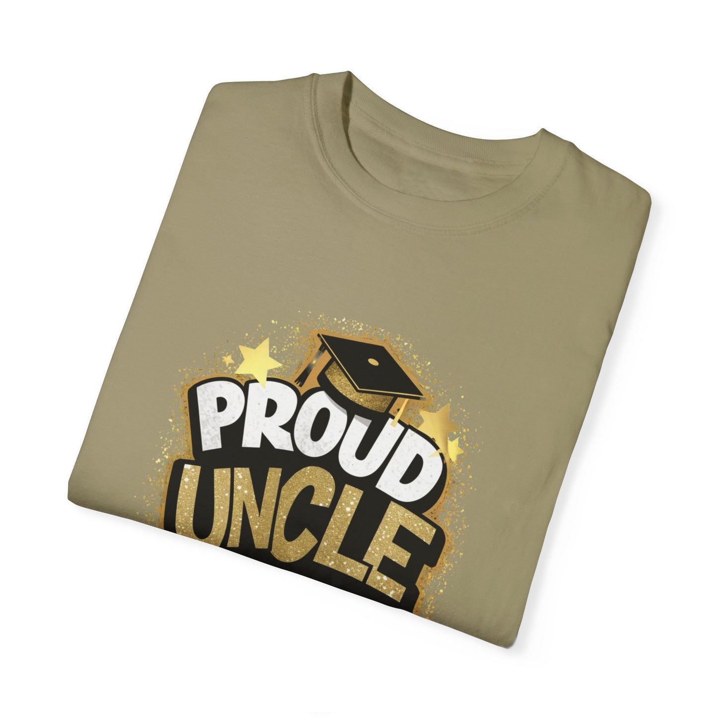 Proud Uncle of a 2024 Graduate Unisex Garment-dyed T-shirt Cotton Funny Humorous Graphic Soft Premium Unisex Men Women Khaki T-shirt Birthday Gift-47