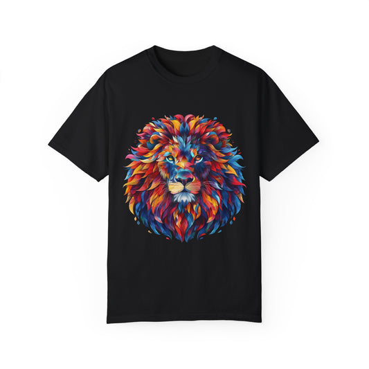 Lion Head Cool Graphic Design Novelty Unisex Garment-dyed T-shirt