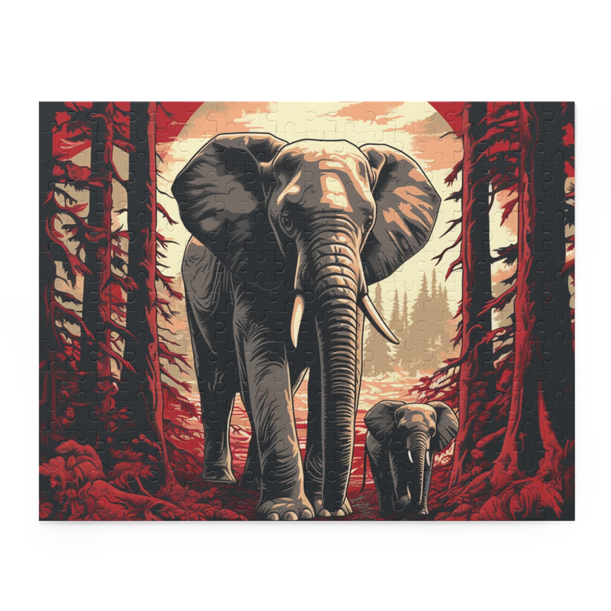 Vibrant Abstract Elephant Jigsaw Puzzle for Boys, Girls, Kids Adult Birthday Business Jigsaw Puzzle Gift for Him Funny Humorous Indoor Outdoor Game Gift For Her Online-3