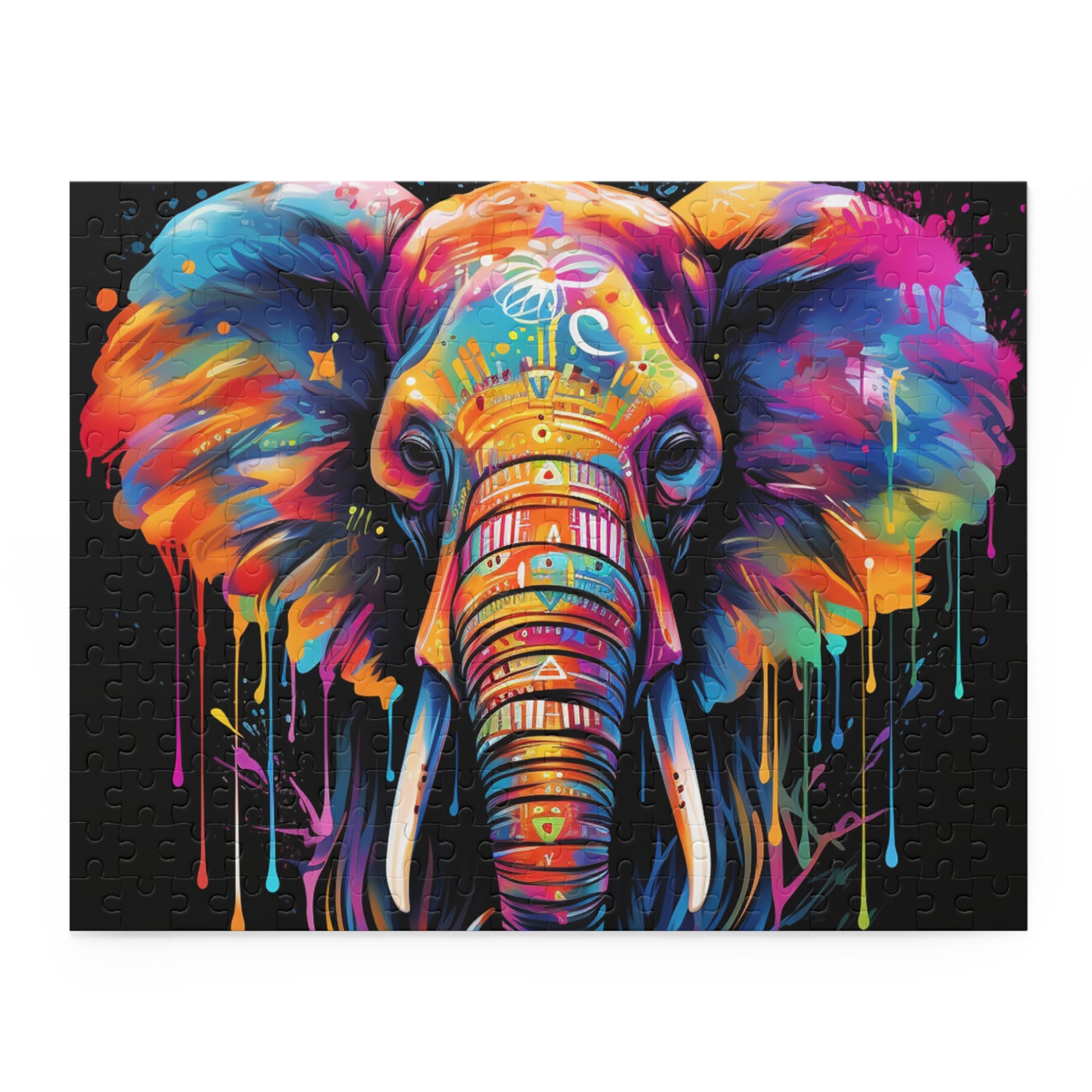 Abstract Trippy Elephant Jigsaw Puzzle for Girls, Boys, Kids Adult Birthday Business Jigsaw Puzzle Gift for Him Funny Humorous Indoor Outdoor Game Gift For Her Online-3