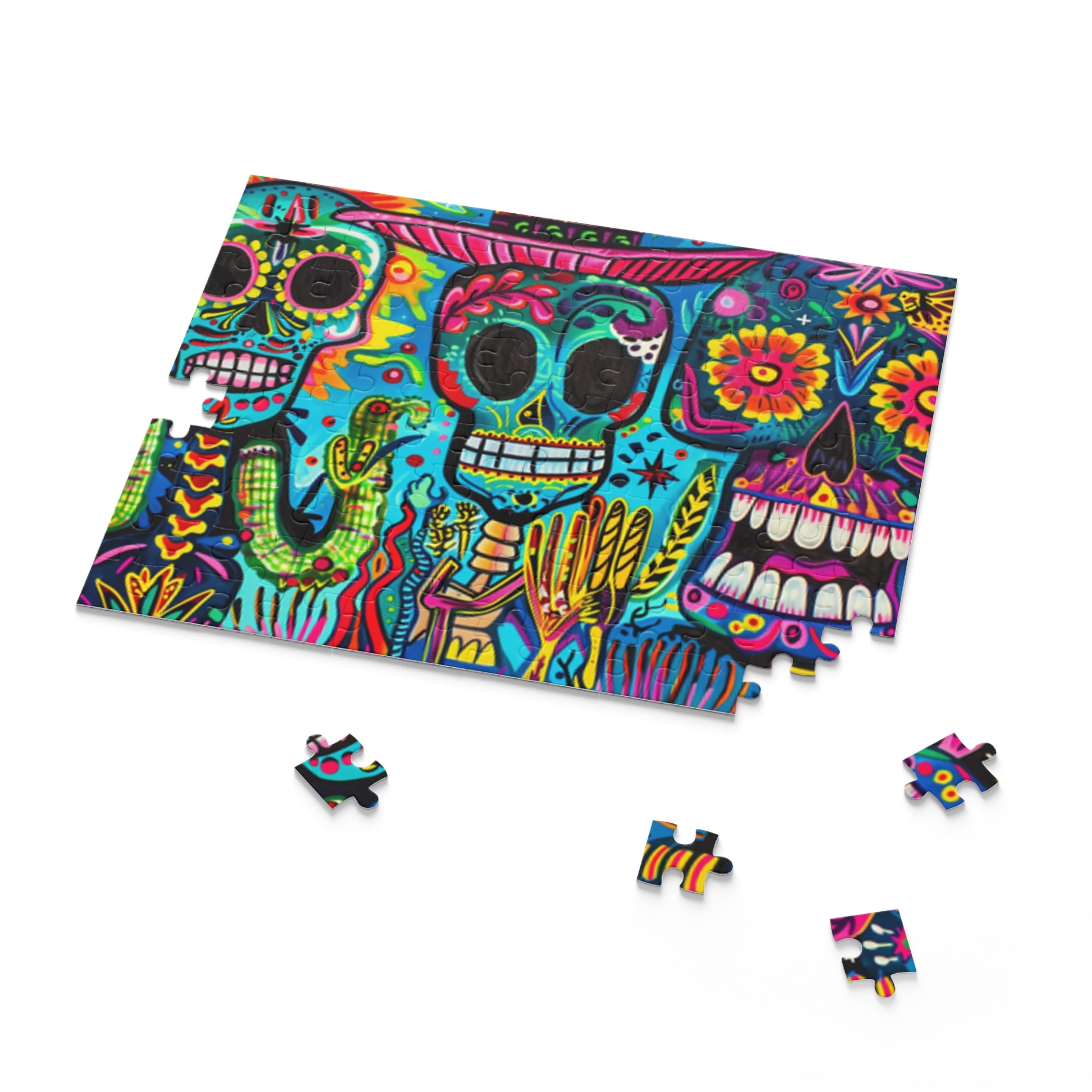 Mexican Art Day of the Dead Día de Muertos Jigsaw Puzzle Adult Birthday Business Jigsaw Puzzle Gift for Him Funny Humorous Indoor Outdoor Game Gift For Her Online-7