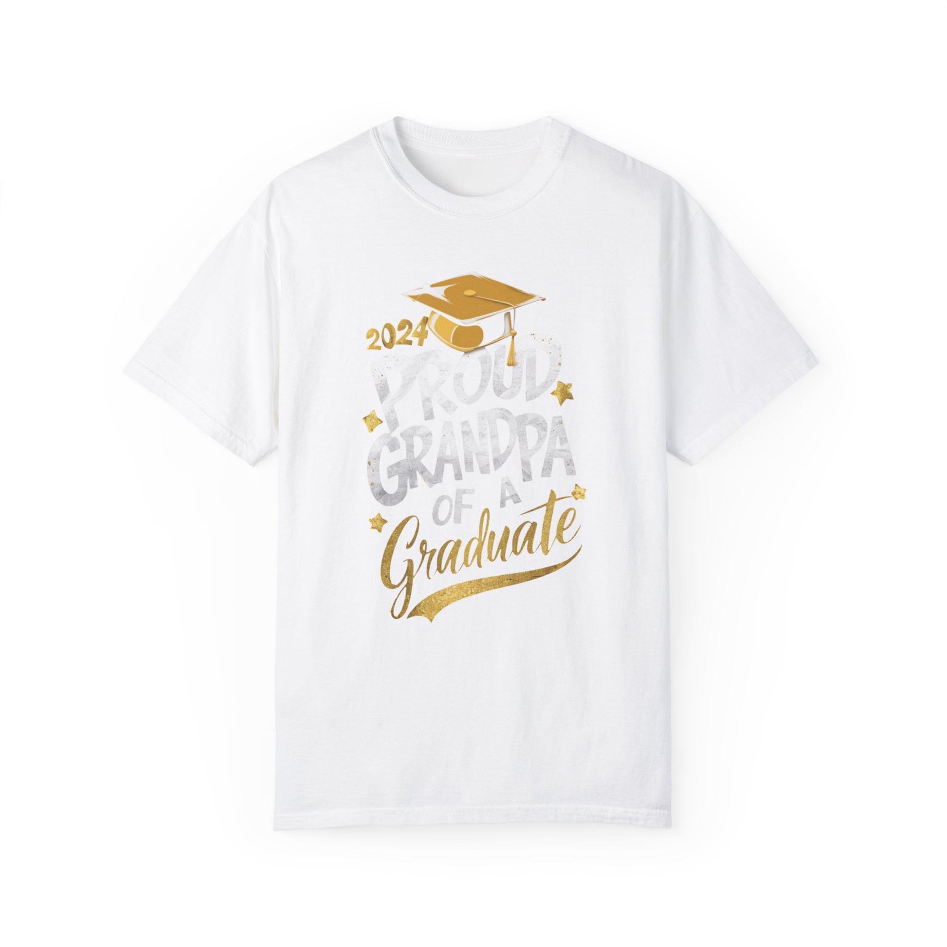 Proud Grandpa of a 2024 Graduate Unisex Garment-dyed T-shirt Cotton Funny Humorous Graphic Soft Premium Unisex Men Women White T-shirt Birthday Gift-3