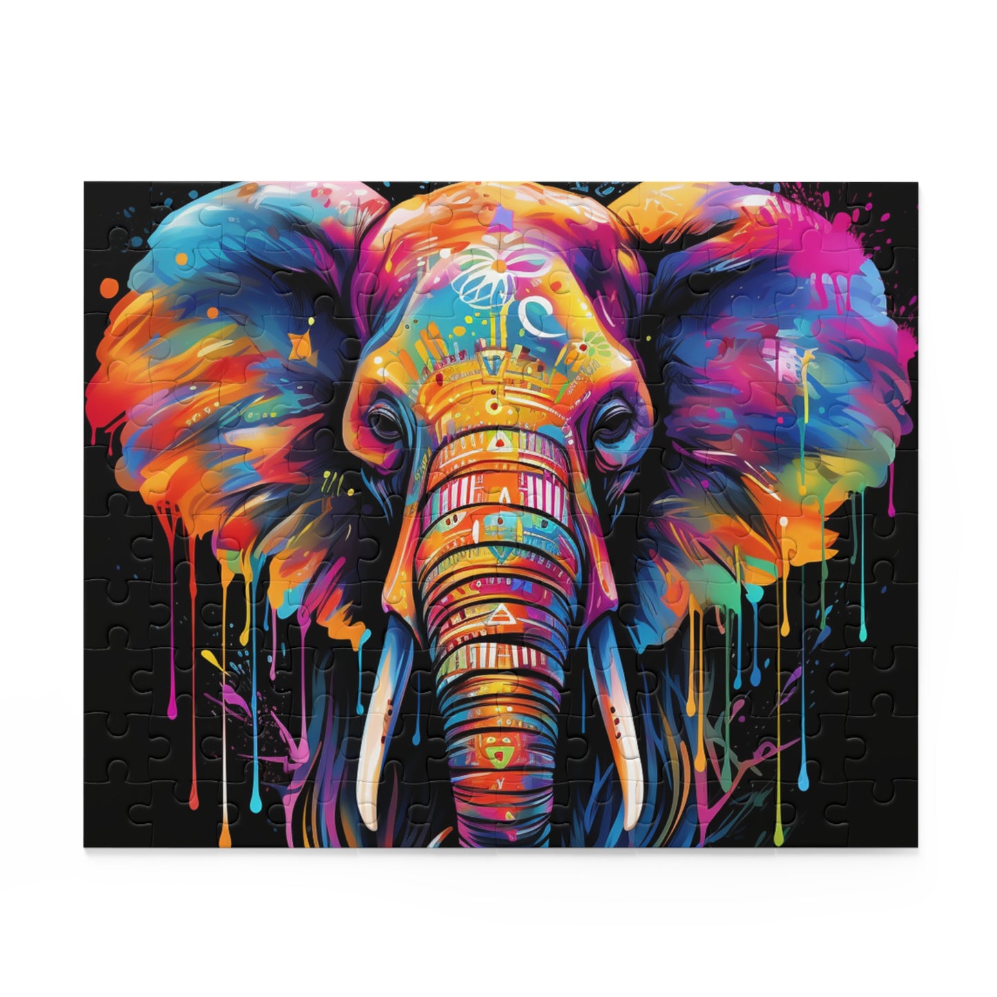 Abstract Trippy Elephant Jigsaw Puzzle for Girls, Boys, Kids Adult Birthday Business Jigsaw Puzzle Gift for Him Funny Humorous Indoor Outdoor Game Gift For Her Online-2