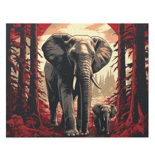 Vibrant Abstract Elephant Jigsaw Puzzle for Boys, Girls, Kids