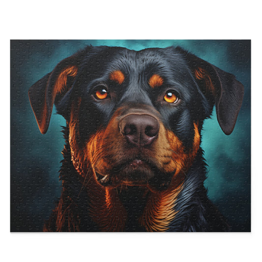 Watercolor Rottweiler Dog Jigsaw Puzzle Oil Paint for Boys, Girls, Kids