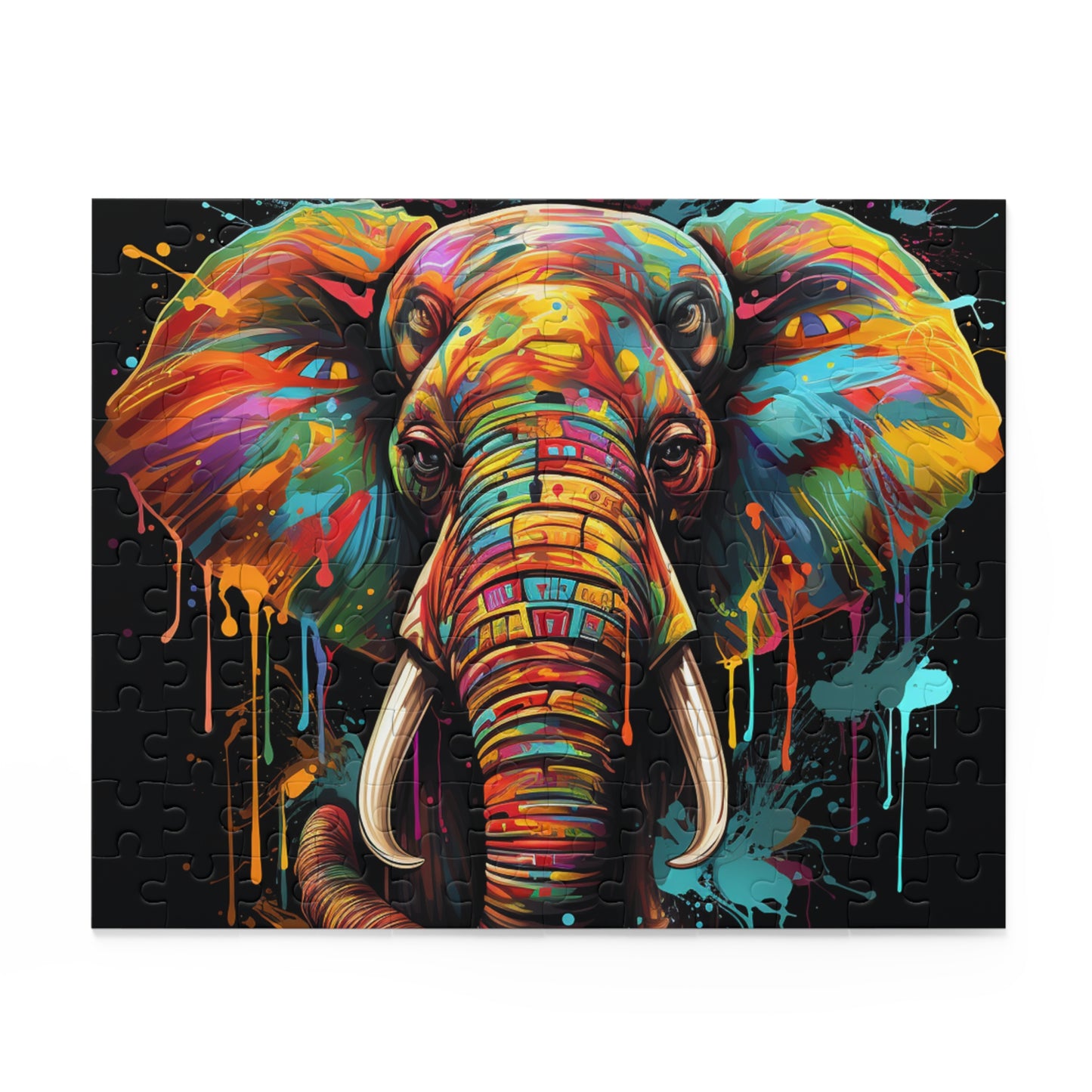 Abstract Elephant Watercolor Jigsaw Puzzle for Boys, Girls, Kids Adult Birthday Business Jigsaw Puzzle Gift for Him Funny Humorous Indoor Outdoor Game Gift For Her Online-2