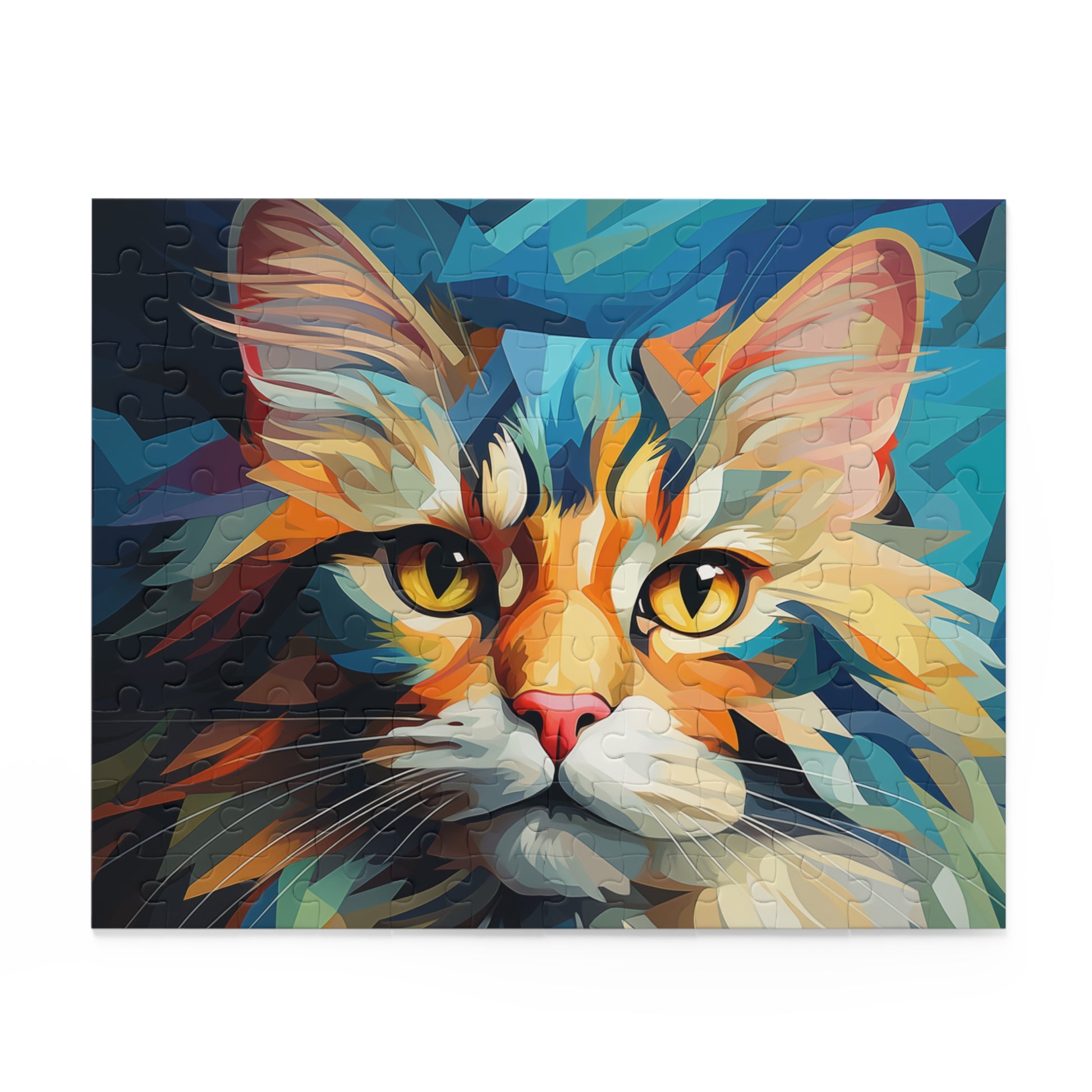 Abstract Oil Paint Watercolor Cat Jigsaw Puzzle Adult Birthday Business Jigsaw Puzzle Gift for Him Funny Humorous Indoor Outdoor Game Gift For Her Online-2