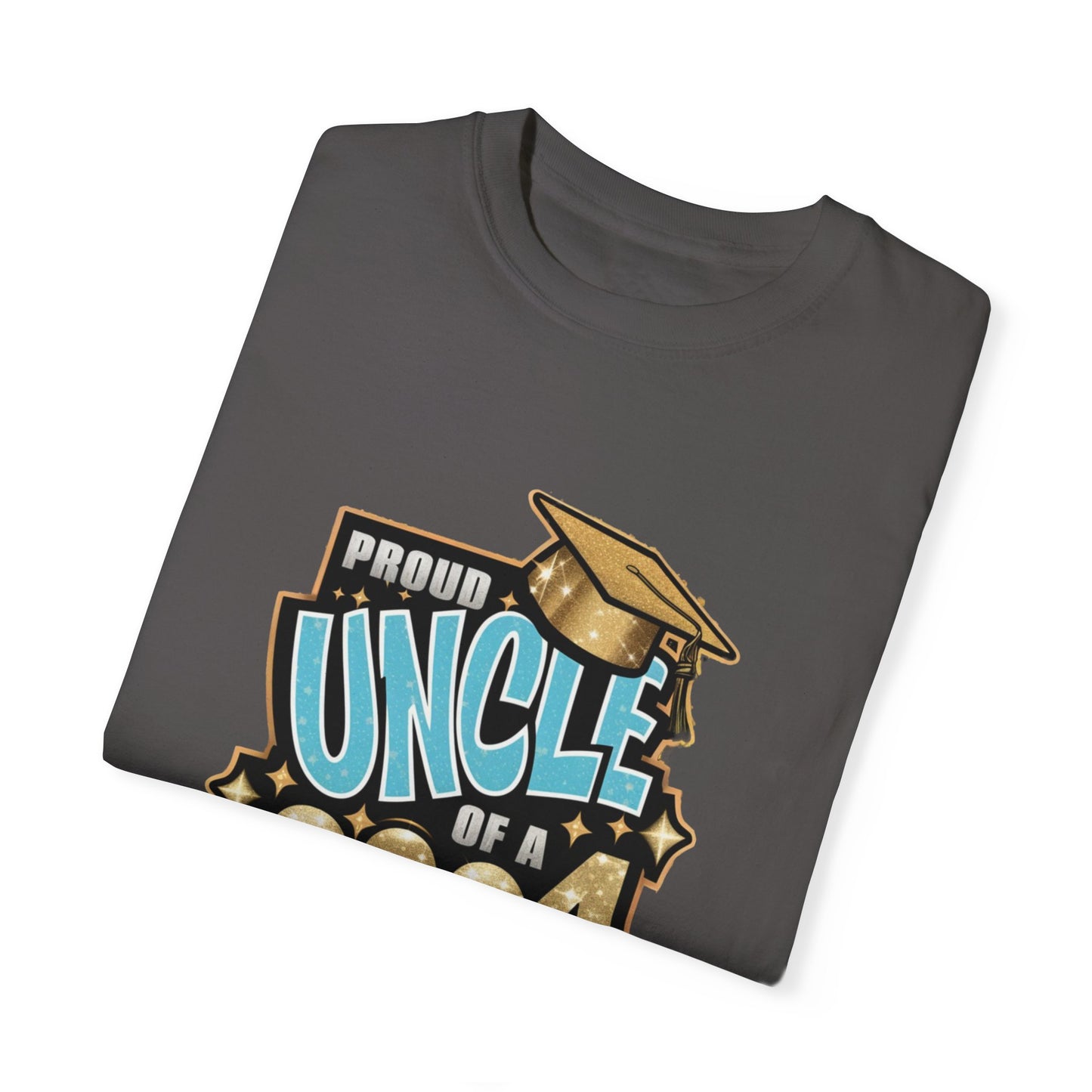 Proud Uncle of a 2024 Graduate Unisex Garment-dyed T-shirt Cotton Funny Humorous Graphic Soft Premium Unisex Men Women Graphite T-shirt Birthday Gift-38