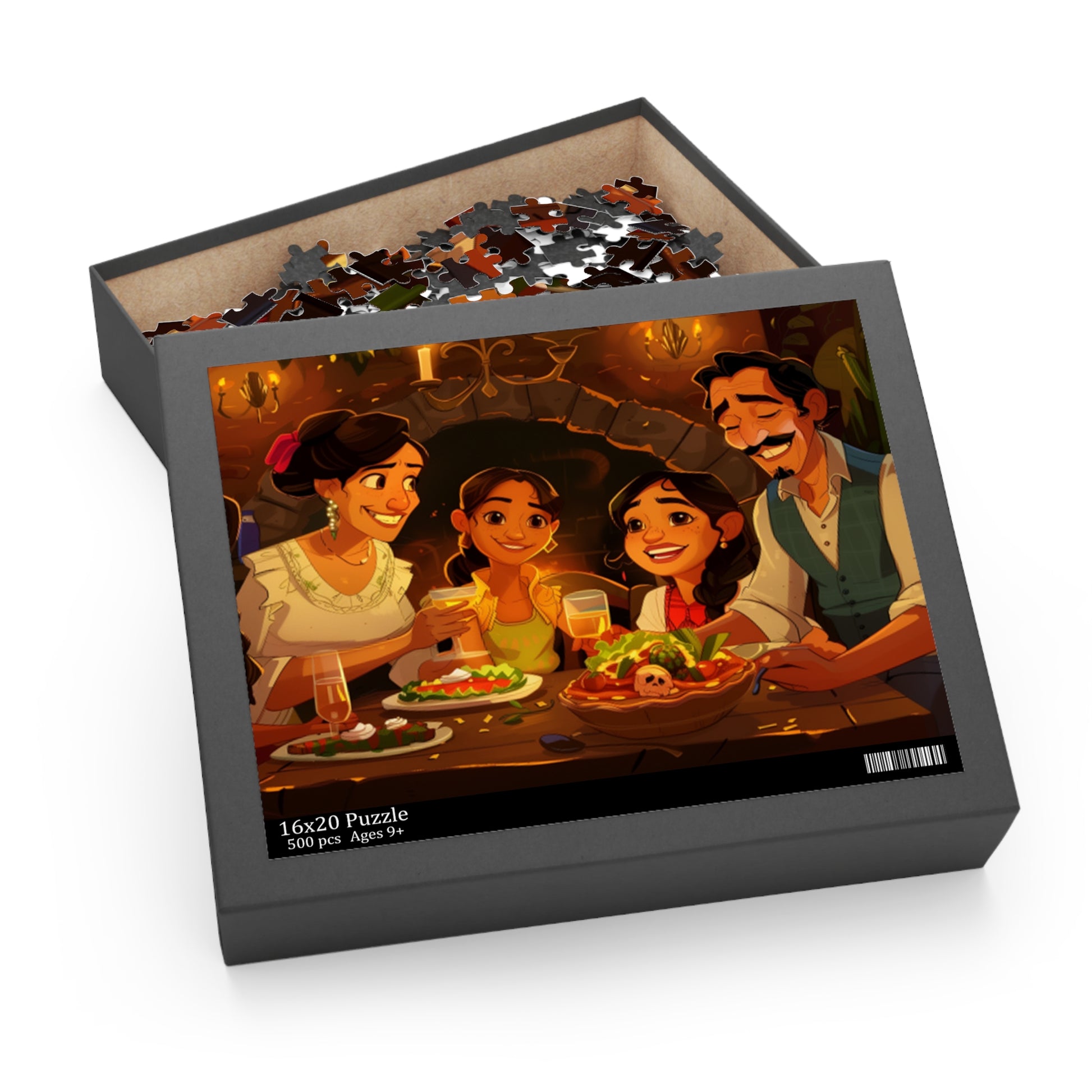 Mexican Lovely Family Dinner Retro Art Jigsaw Puzzle Adult Birthday Business Jigsaw Puzzle Gift for Him Funny Humorous Indoor Outdoor Game Gift For Her Online-4