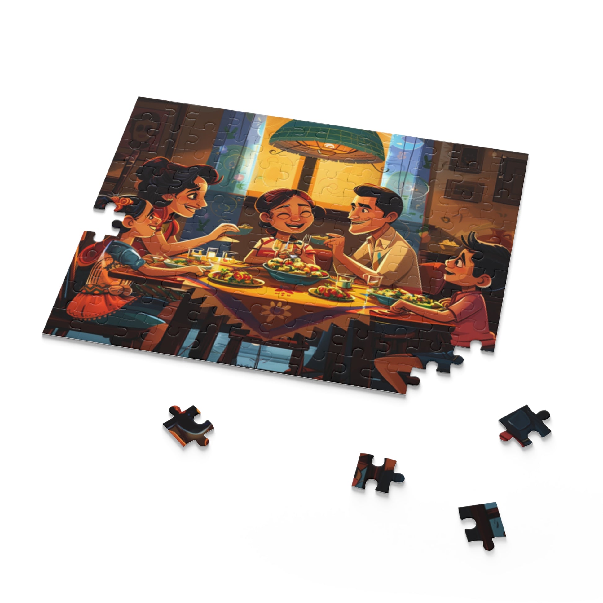Mexican Art Happy Family Retro Jigsaw Puzzle Adult Birthday Business Jigsaw Puzzle Gift for Him Funny Humorous Indoor Outdoor Game Gift For Her Online-7