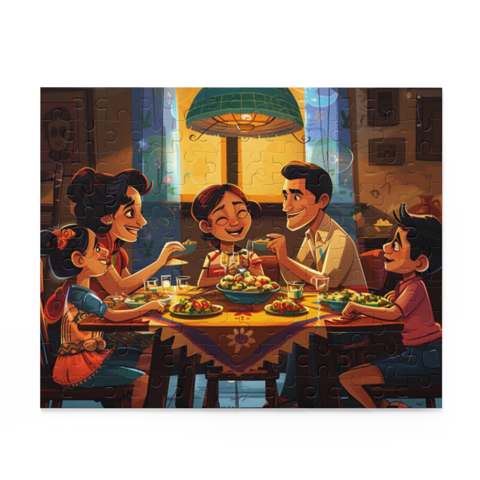 Mexican Art Happy Family Retro Jigsaw Puzzle Adult Birthday Business Jigsaw Puzzle Gift for Him Funny Humorous Indoor Outdoor Game Gift For Her Online-2