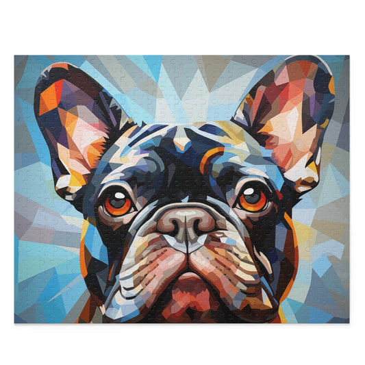 Frenchie Vibrant Abstract Jigsaw Dog Puzzle Oil Paint Adult Birthday Business Jigsaw Puzzle Gift for Him Funny Humorous Indoor Outdoor Game Gift For Her Online-1