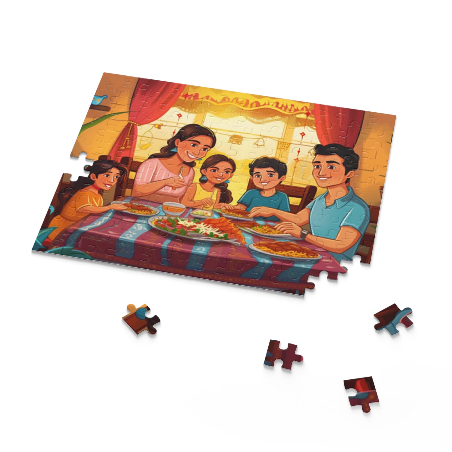 Mexican Family Retro Art Jigsaw Puzzle Adult Birthday Business Jigsaw Puzzle Gift for Him Funny Humorous Indoor Outdoor Game Gift For Her Online-7