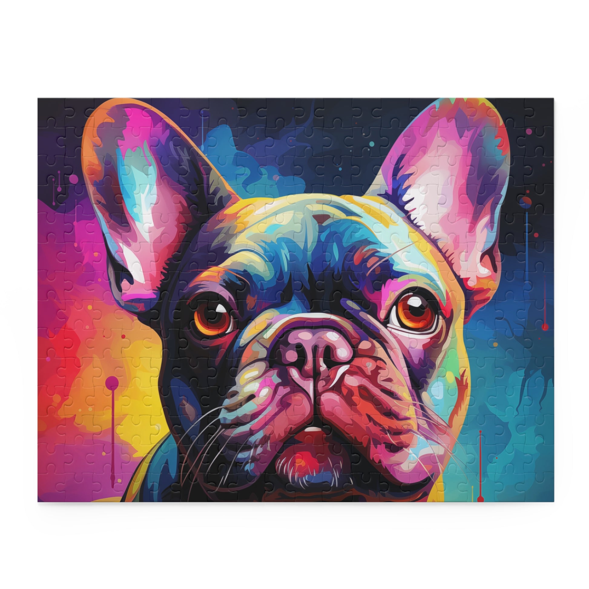 Frenchie Abstract Jigsaw Dog Puzzle Oil Paint for Boys, Girls, Kids Adult Birthday Business Jigsaw Puzzle Gift for Him Funny Humorous Indoor Outdoor Game Gift For Her Online-3