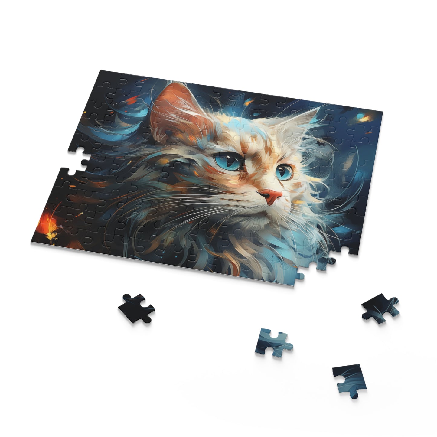 Abstract Vibrant Watercolor Cat Jigsaw Puzzle for Boys Girls Kids Adult Birthday Business Jigsaw Puzzle Gift for Him Funny Humorous Indoor Outdoor Game Gift For Her Online-7