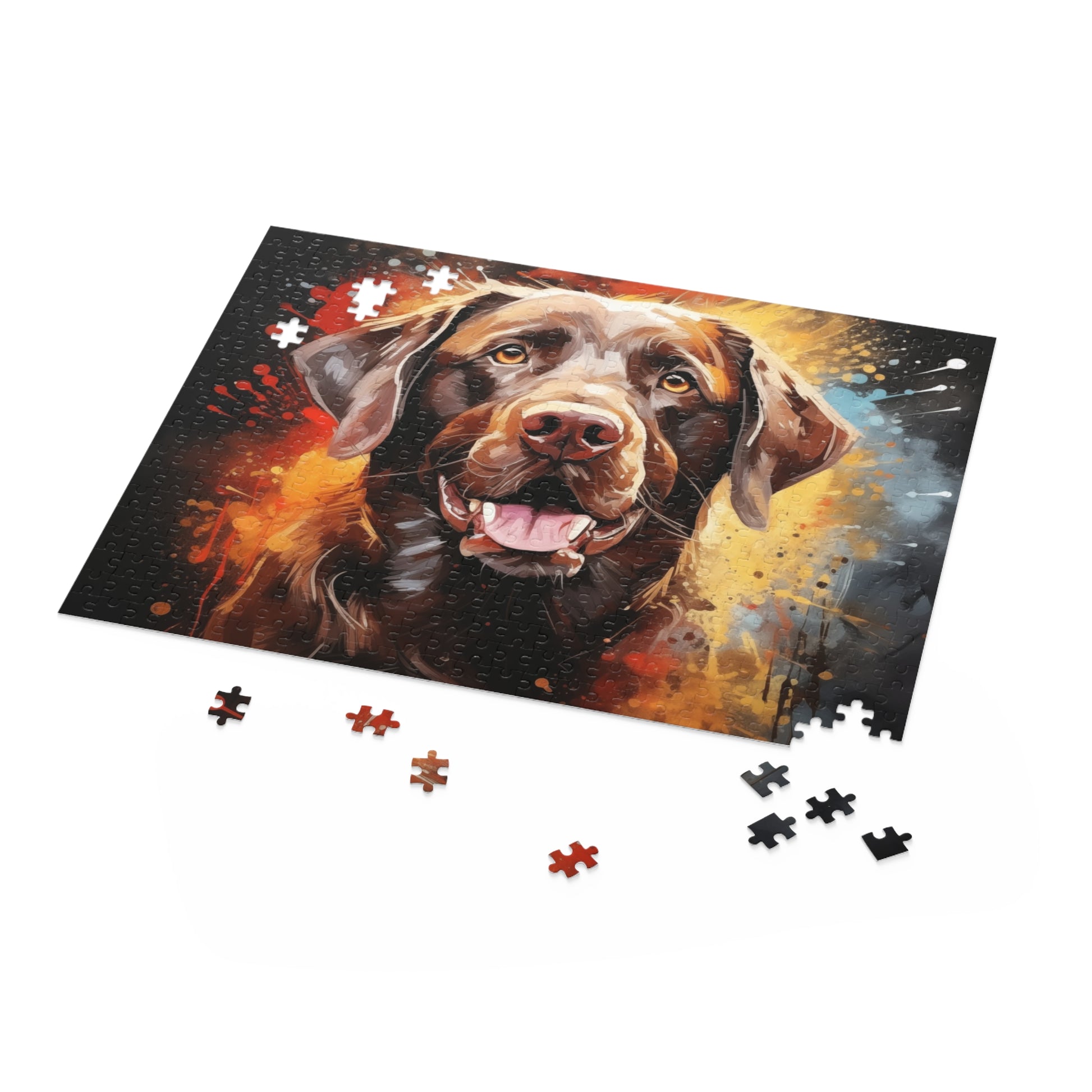 Abstract Labrador Dog Vibrant Jigsaw Puzzle for Girls, Boys, Kids Adult Birthday Business Jigsaw Puzzle Gift for Him Funny Humorous Indoor Outdoor Game Gift For Her Online-5