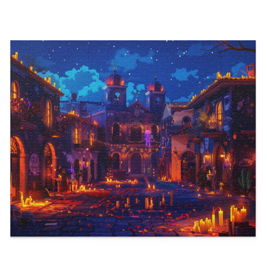 Mexican Art Candle Night Church Retro Jigsaw Puzzle