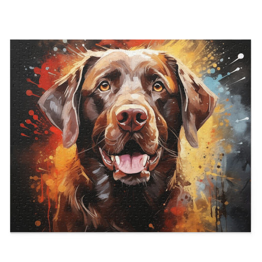 Abstract Labrador Dog Vibrant Jigsaw Puzzle for Girls, Boys, Kids Adult Birthday Business Jigsaw Puzzle Gift for Him Funny Humorous Indoor Outdoor Game Gift For Her Online-1