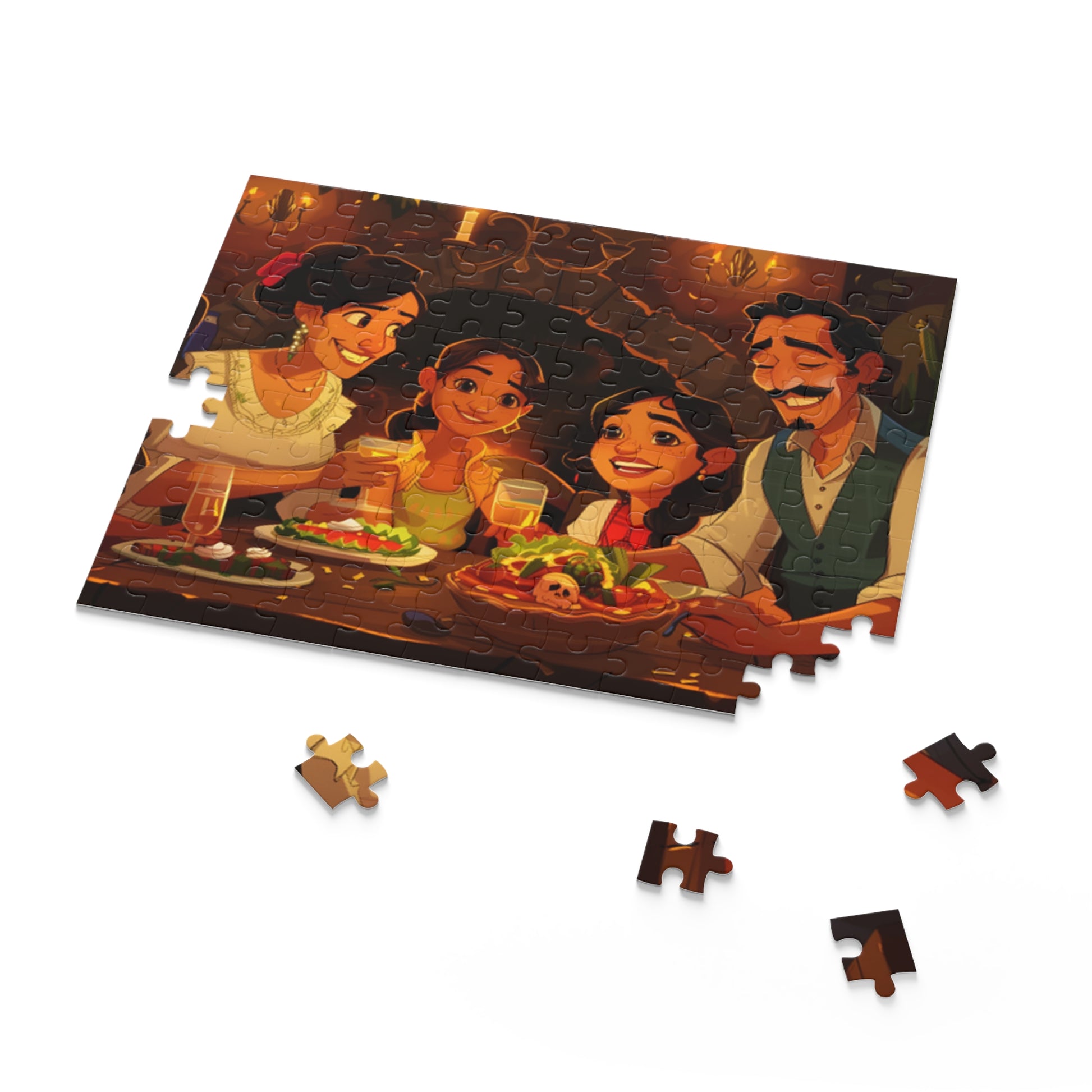 Mexican Lovely Family Dinner Retro Art Jigsaw Puzzle Adult Birthday Business Jigsaw Puzzle Gift for Him Funny Humorous Indoor Outdoor Game Gift For Her Online-7