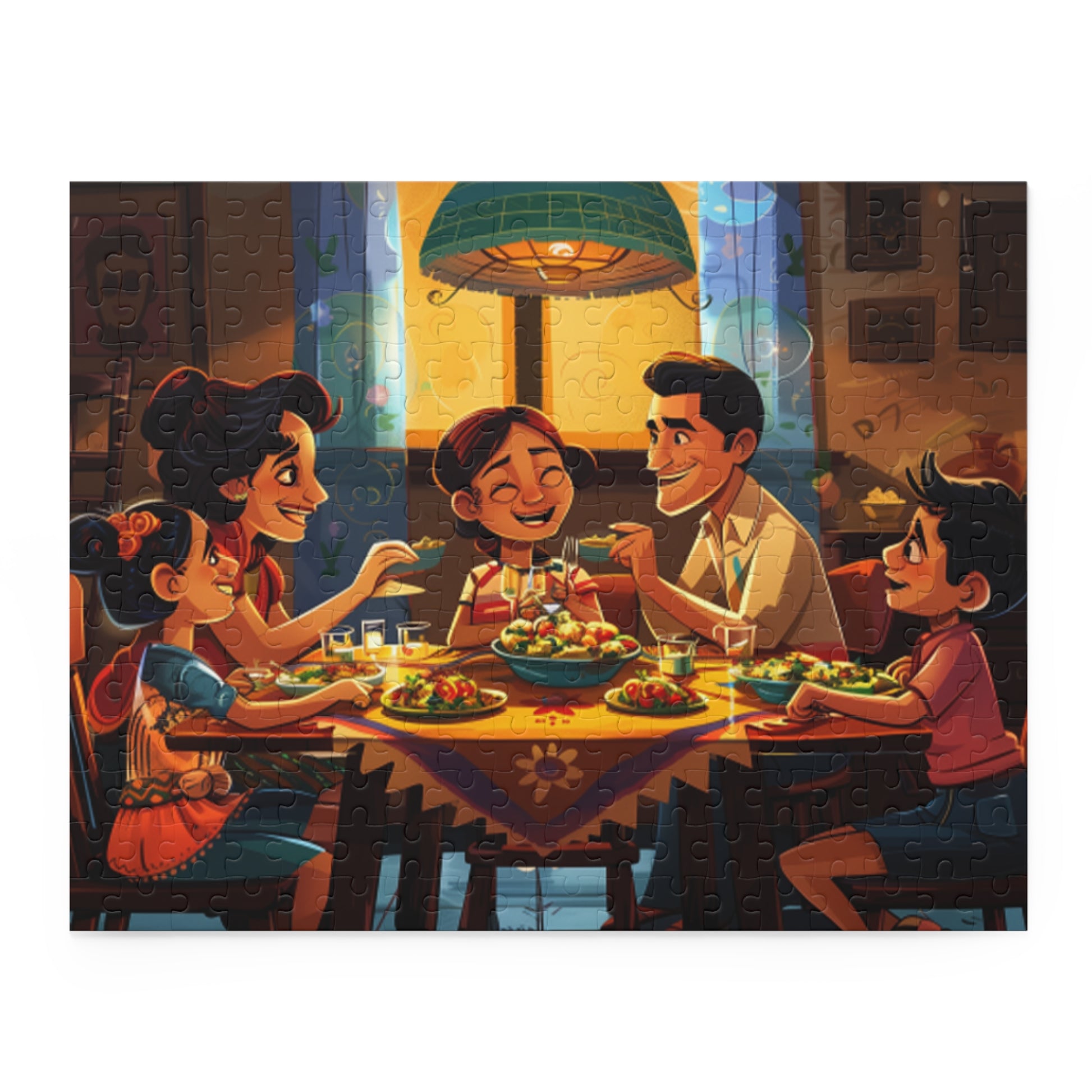 Mexican Art Happy Family Retro Jigsaw Puzzle Adult Birthday Business Jigsaw Puzzle Gift for Him Funny Humorous Indoor Outdoor Game Gift For Her Online-3
