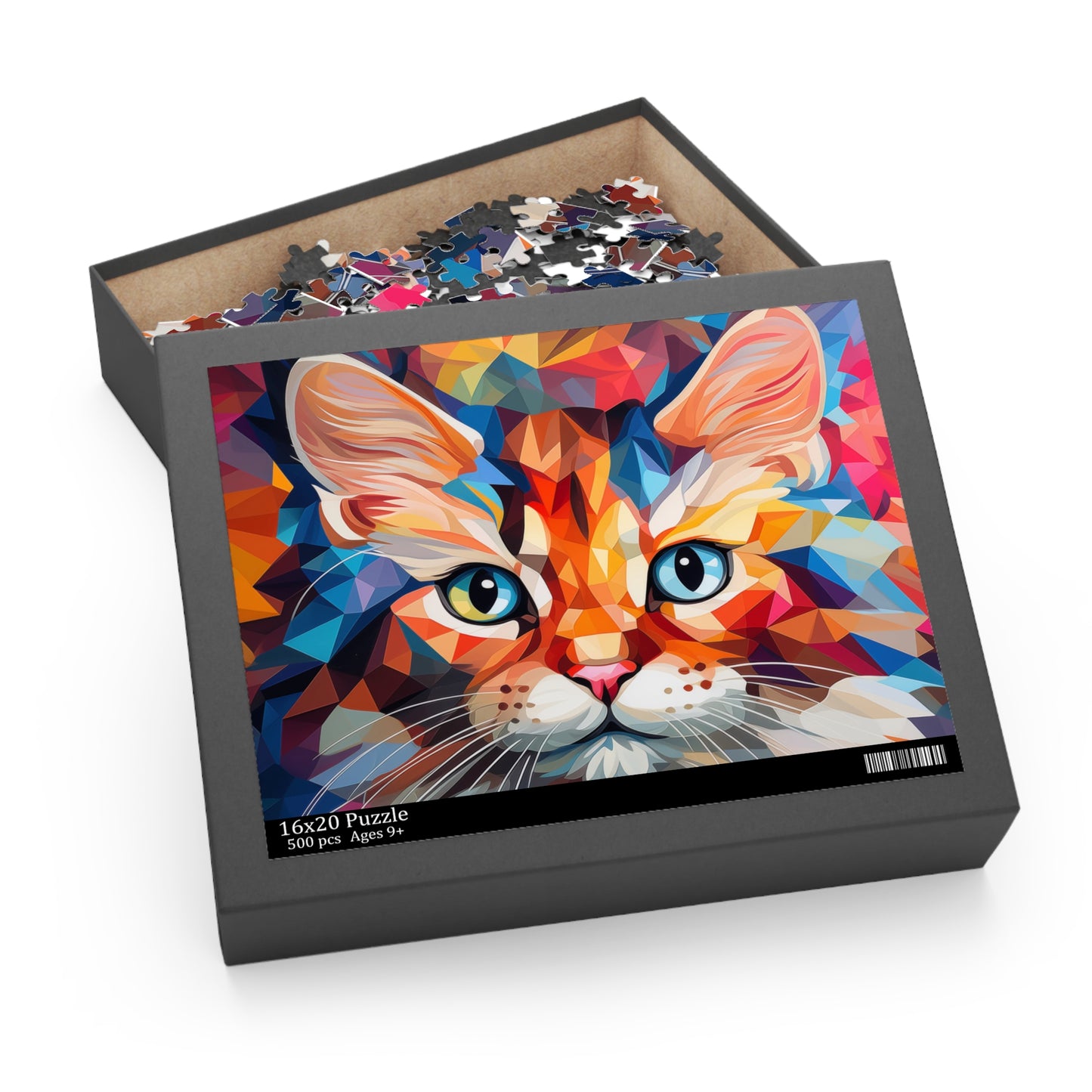 Abstract Cat Oil Paint Jigsaw Puzzle for Boys, Girls, Kids Adult Birthday Business Jigsaw Puzzle Gift for Him Funny Humorous Indoor Outdoor Game Gift For Her Online-4