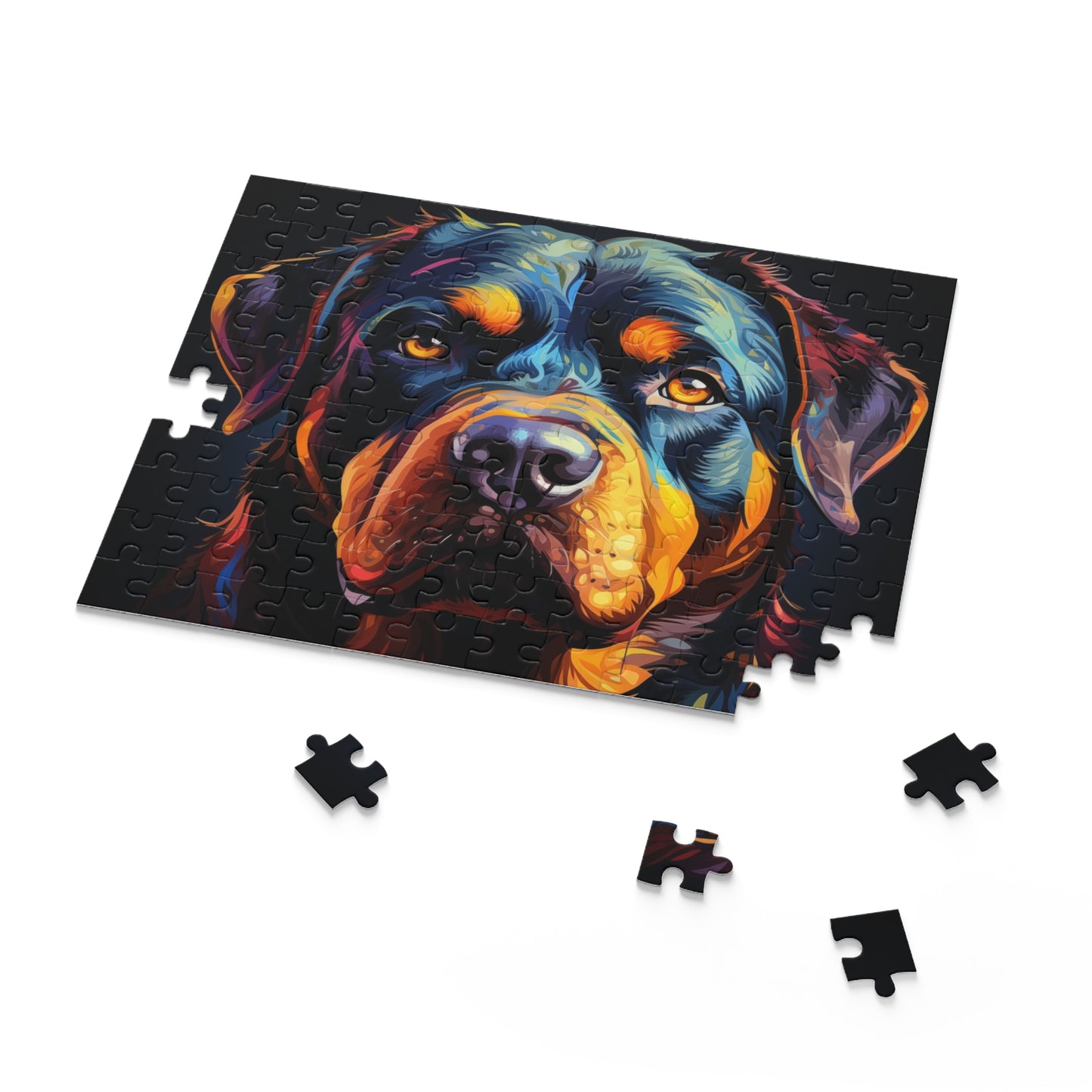 Watercolor Rottweiler Dog Jigsaw Puzzle for Boys, Girls, Kids Adult Birthday Business Jigsaw Puzzle Gift for Him Funny Humorous Indoor Outdoor Game Gift For Her Online-7
