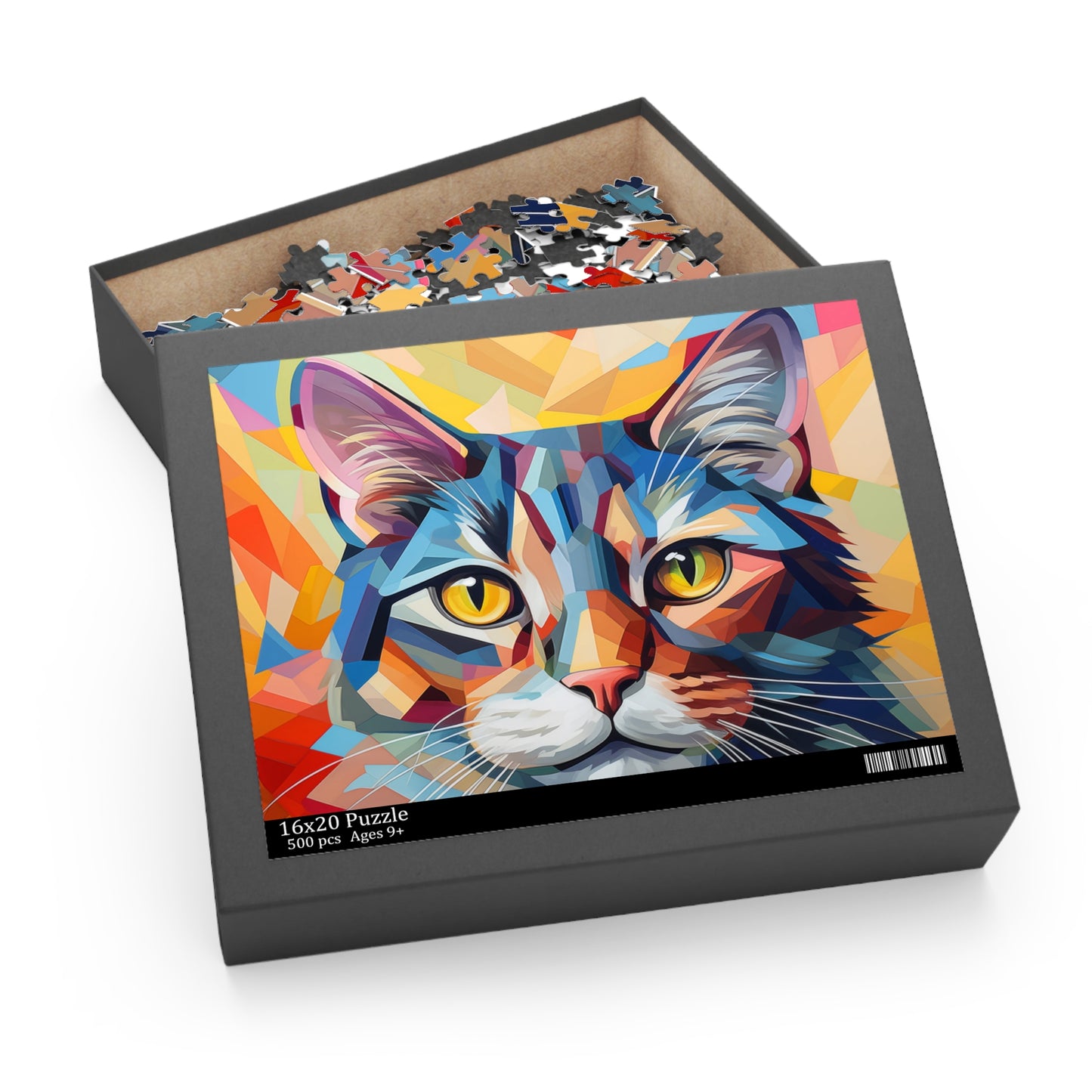 Abstract Oil Paint Cat Jigsaw Puzzle for Boys, Girls, Kids Adult Birthday Business Jigsaw Puzzle Gift for Him Funny Humorous Indoor Outdoor Game Gift For Her Online-4