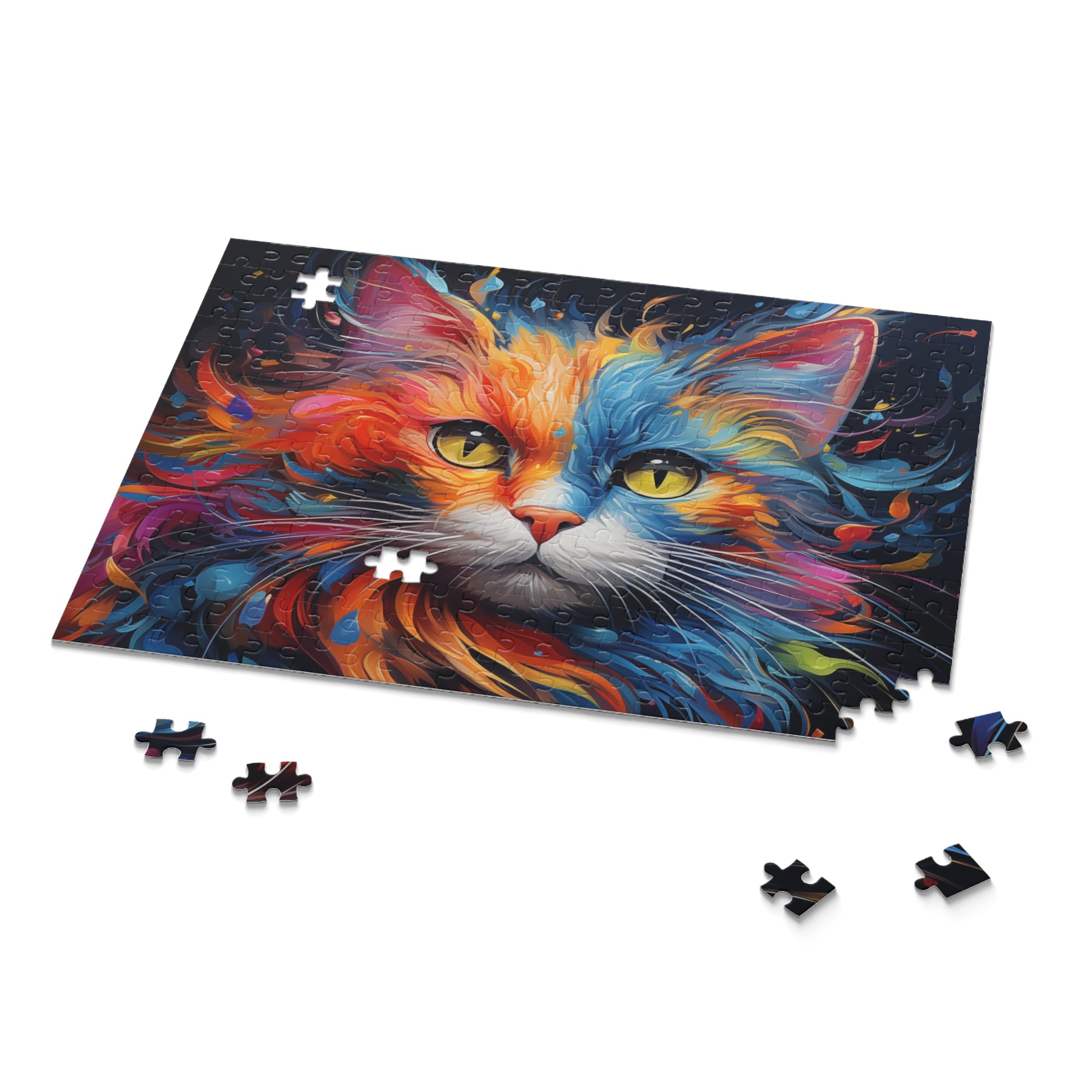 Abstract Watercolor Animal Cat Oil Paint Jigsaw Puzzle Adult Birthday Business Jigsaw Puzzle Gift for Him Funny Humorous Indoor Outdoor Game Gift For Her Online-9
