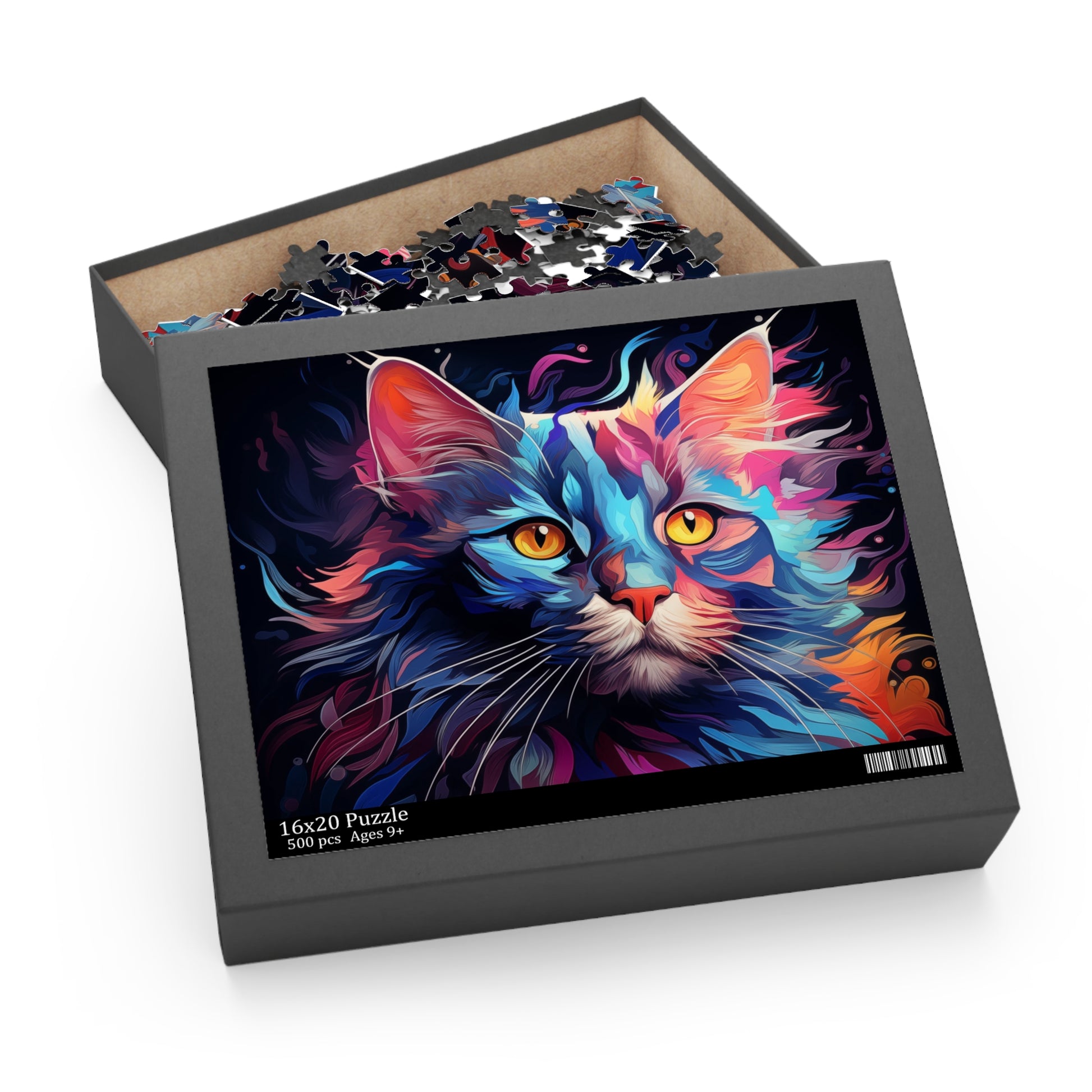 Abstract Cat Oil Paint Jigsaw Puzzle Adult Birthday Business Jigsaw Puzzle Gift for Him Funny Humorous Indoor Outdoor Game Gift For Her Online-4
