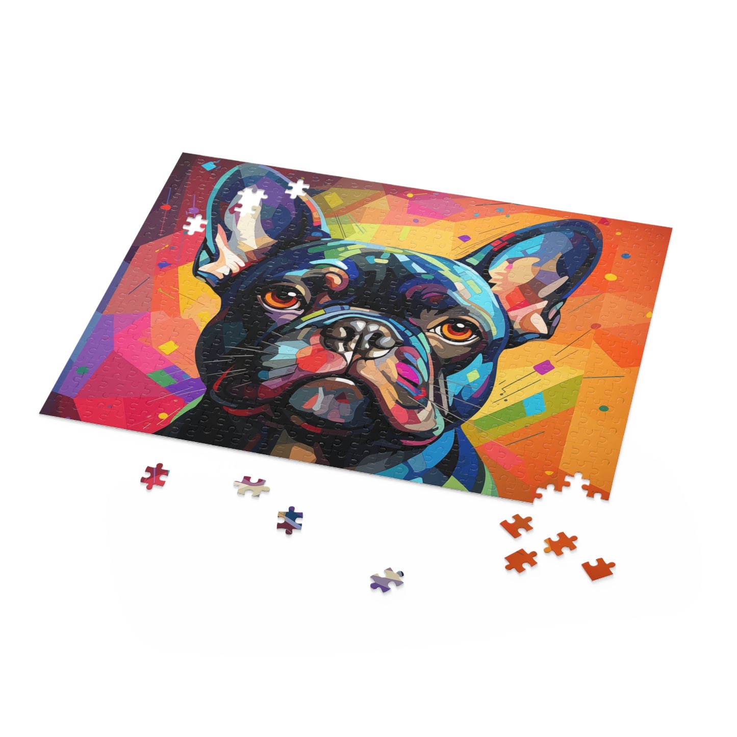 Abstract Frenchie Dog Jigsaw Puzzle Oil Paint for Boys, Girls, Kids Adult Birthday Business Jigsaw Puzzle Gift for Him Funny Humorous Indoor Outdoor Game Gift For Her Online-5