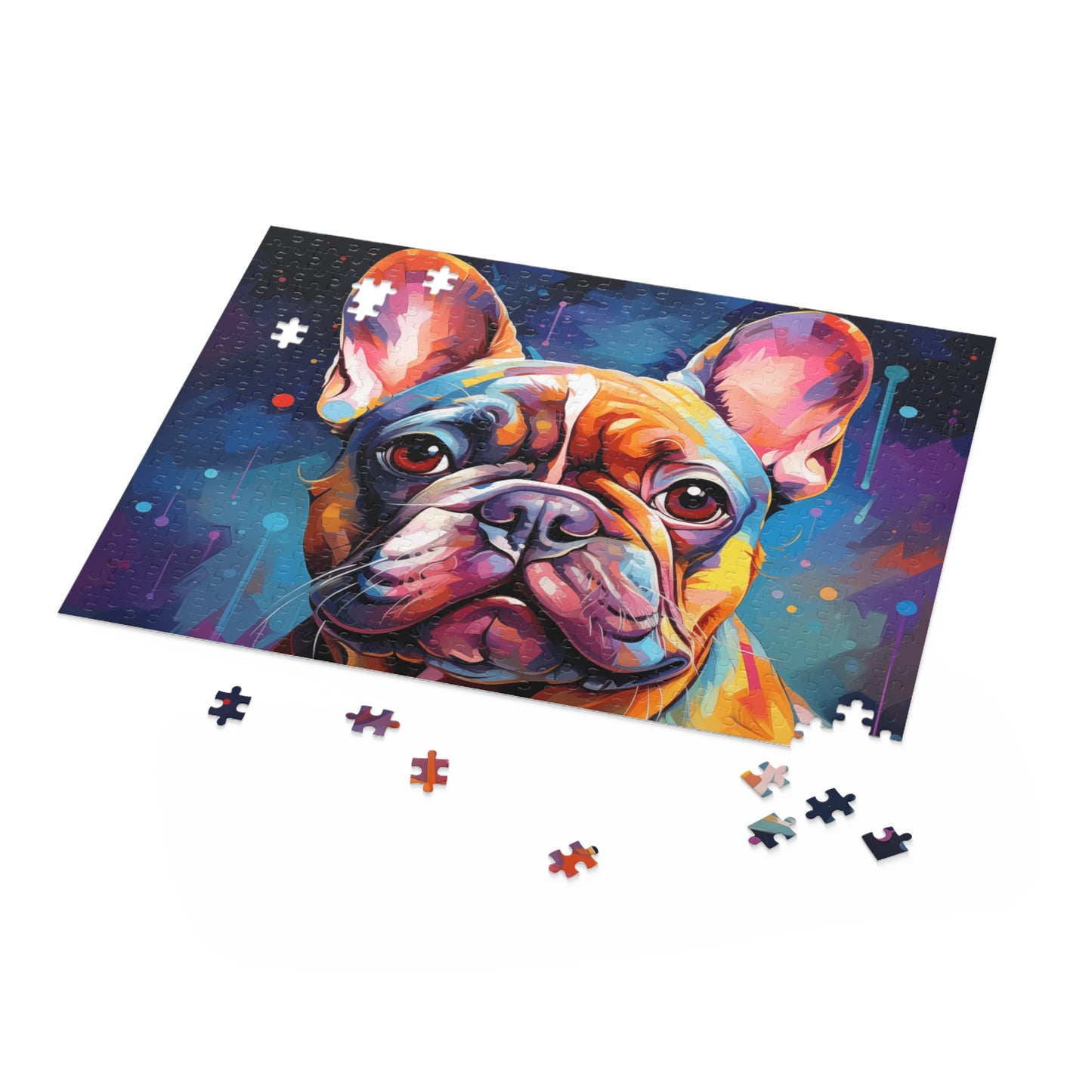 Abstract Frenchie Dog Jigsaw Puzzle Oil Paint for Boys, Girls, Kids Adult Birthday Business Jigsaw Puzzle Gift for Him Funny Humorous Indoor Outdoor Game Gift For Her Online-5