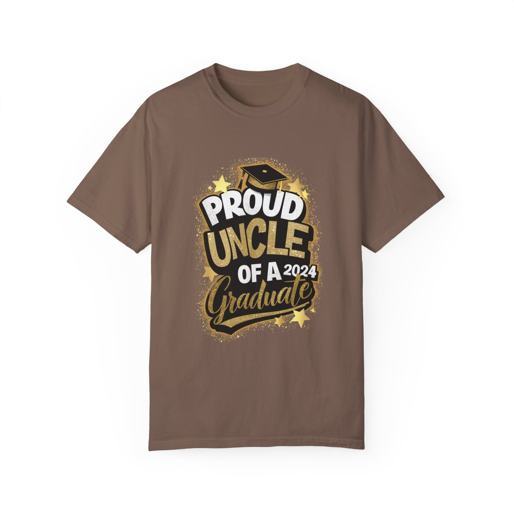 Proud Uncle of a 2024 Graduate Unisex Garment-dyed T-shirt Cotton Funny Humorous Graphic Soft Premium Unisex Men Women Espresso T-shirt Birthday Gift-15