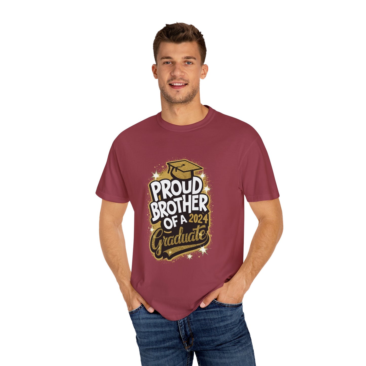Proud Brother of a 2024 Graduate Unisex Garment-dyed T-shirt Cotton Funny Humorous Graphic Soft Premium Unisex Men Women Chili T-shirt Birthday Gift-36