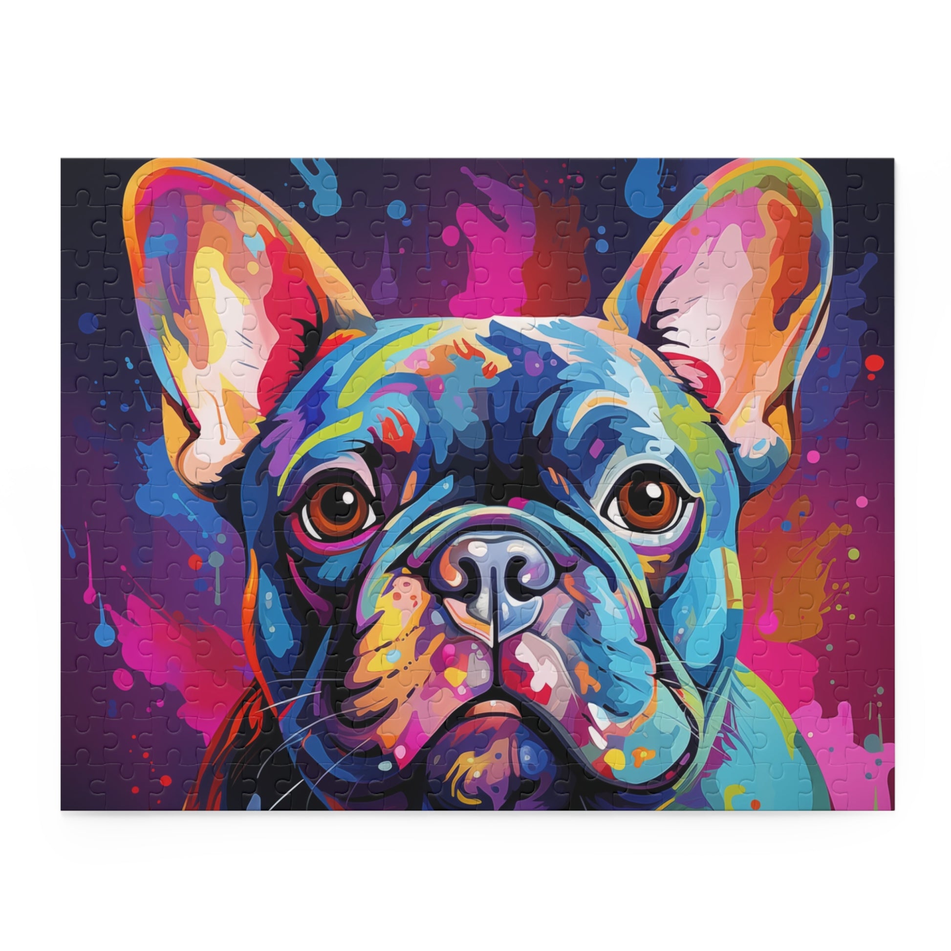 Oil Paint Watercolor Abstract Frenchie Dog Jigsaw Puzzle Adult Birthday Business Jigsaw Puzzle Gift for Him Funny Humorous Indoor Outdoor Game Gift For Her Online-3