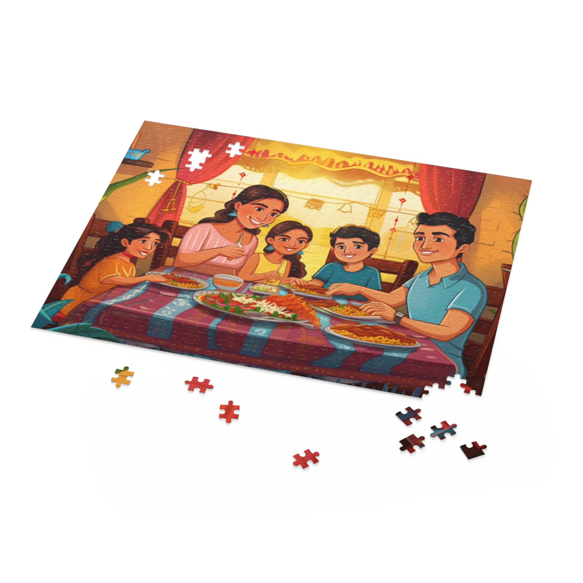 Mexican Family Retro Art Jigsaw Puzzle Adult Birthday Business Jigsaw Puzzle Gift for Him Funny Humorous Indoor Outdoor Game Gift For Her Online-5