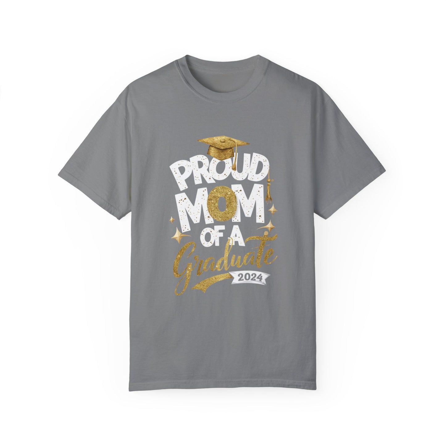 Proud Mom of a 2024 Graduate Unisex Garment-dyed T-shirt Cotton Funny Humorous Graphic Soft Premium Unisex Men Women Grey T-shirt Birthday Gift-9