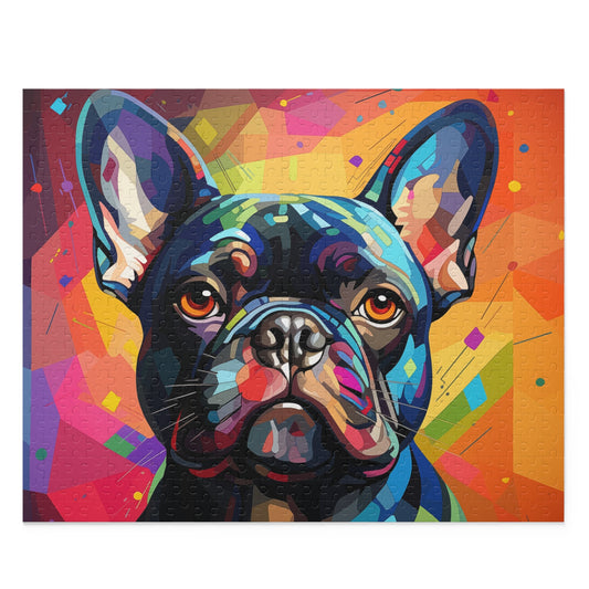 Abstract Frenchie Dog Jigsaw Puzzle Oil Paint for Boys, Girls, Kids Adult Birthday Business Jigsaw Puzzle Gift for Him Funny Humorous Indoor Outdoor Game Gift For Her Online-1