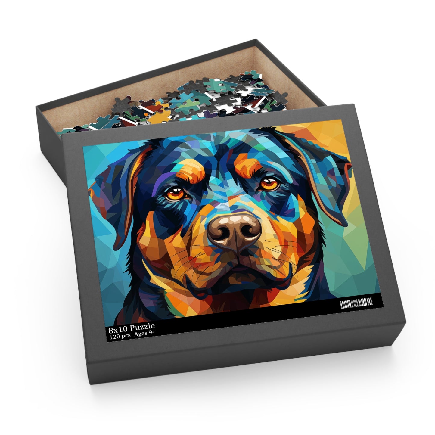 Watercolor Rottweiler Puzzle for Boys, Girls, Kids - Jigsaw Vibrant Oil Paint Dog Puzzle - Abstract Lover Gift - Rottweiler Trippy Puzzle Adult Birthday Business Jigsaw Puzzle Gift for Him Funny Humorous Indoor Outdoor Game Gift For Her Online-6