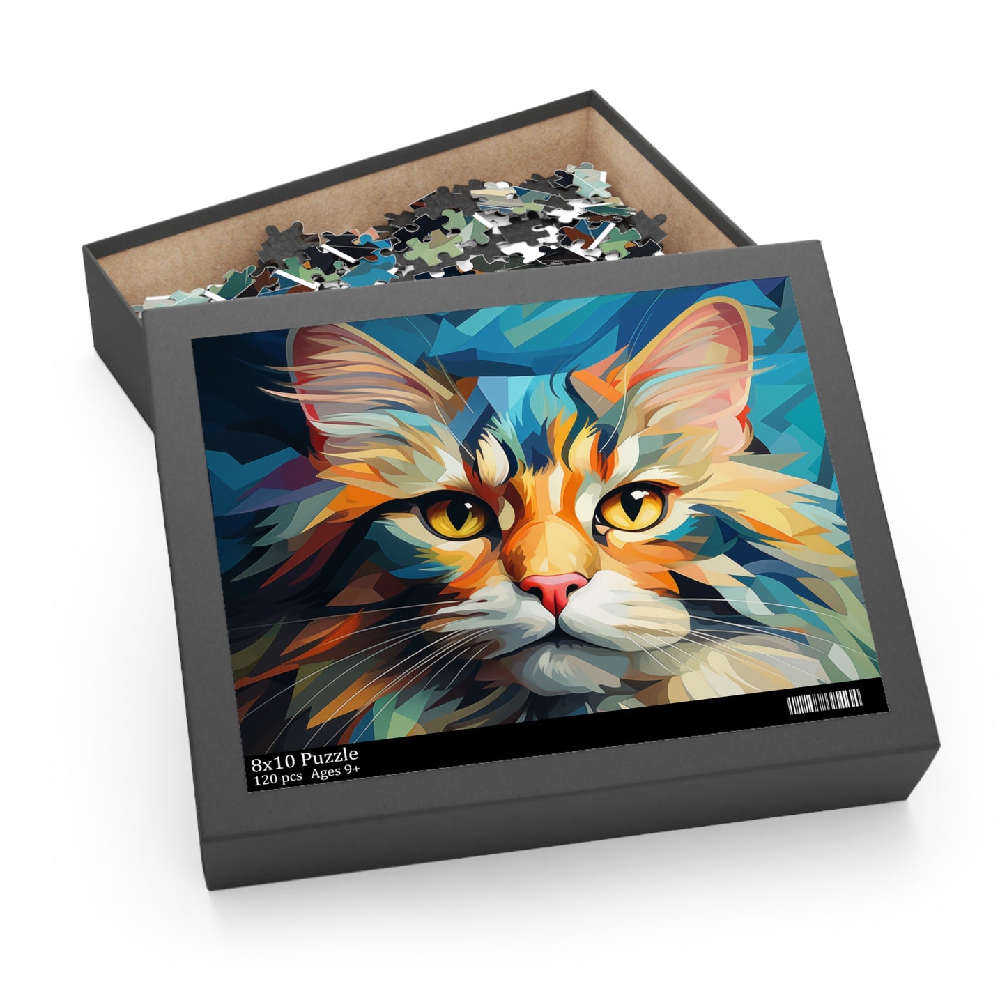 Abstract Oil Paint Watercolor Cat Jigsaw Puzzle Adult Birthday Business Jigsaw Puzzle Gift for Him Funny Humorous Indoor Outdoor Game Gift For Her Online-6