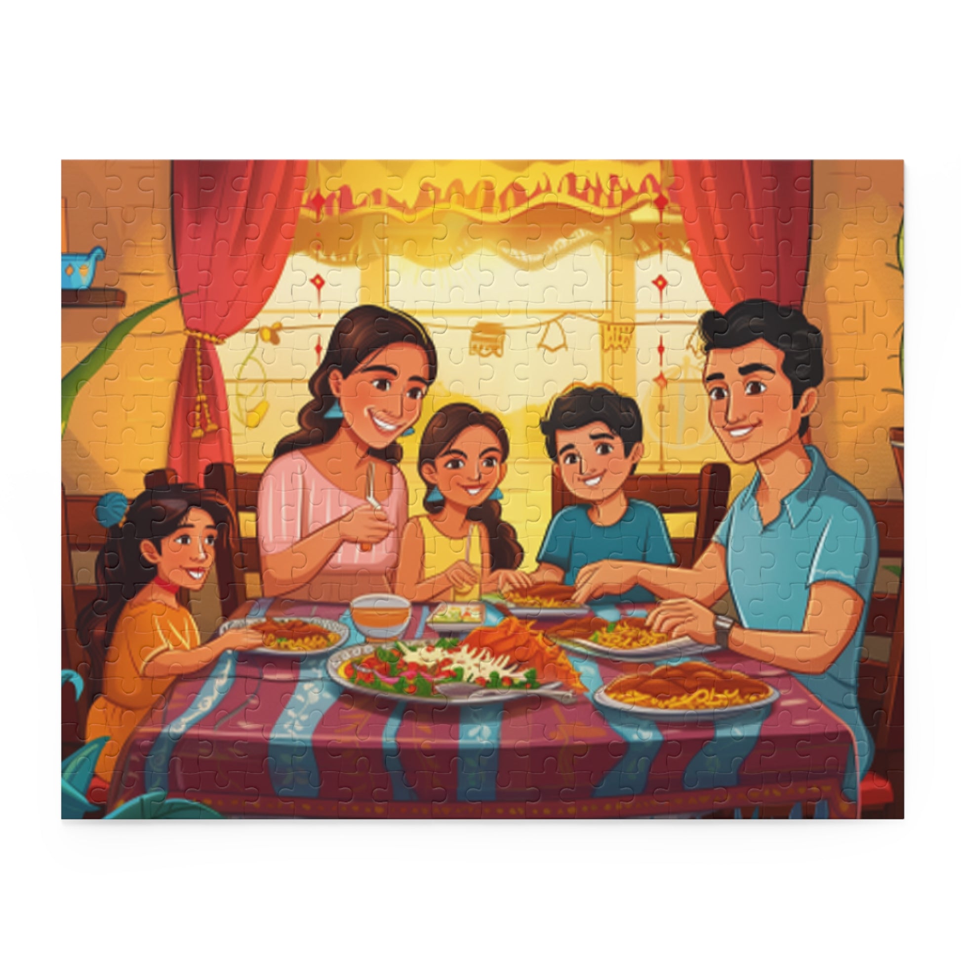 Mexican Family Retro Art Jigsaw Puzzle Adult Birthday Business Jigsaw Puzzle Gift for Him Funny Humorous Indoor Outdoor Game Gift For Her Online-3