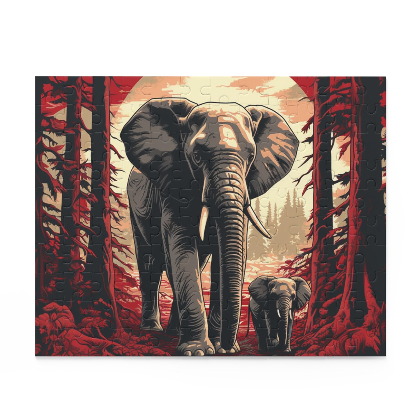 Vibrant Abstract Elephant Jigsaw Puzzle for Boys, Girls, Kids Adult Birthday Business Jigsaw Puzzle Gift for Him Funny Humorous Indoor Outdoor Game Gift For Her Online-2