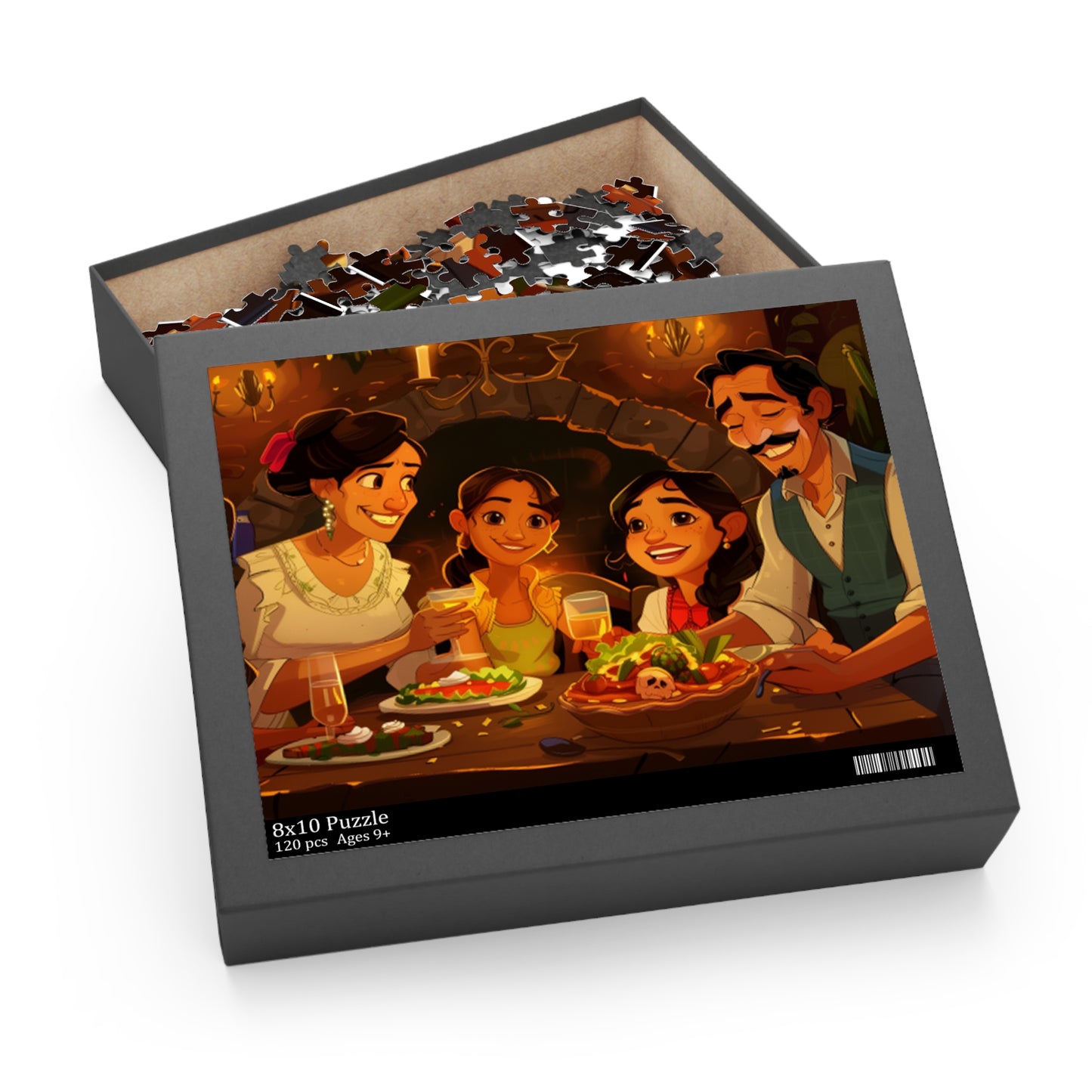 Mexican Lovely Family Dinner Retro Art Jigsaw Puzzle Adult Birthday Business Jigsaw Puzzle Gift for Him Funny Humorous Indoor Outdoor Game Gift For Her Online-6