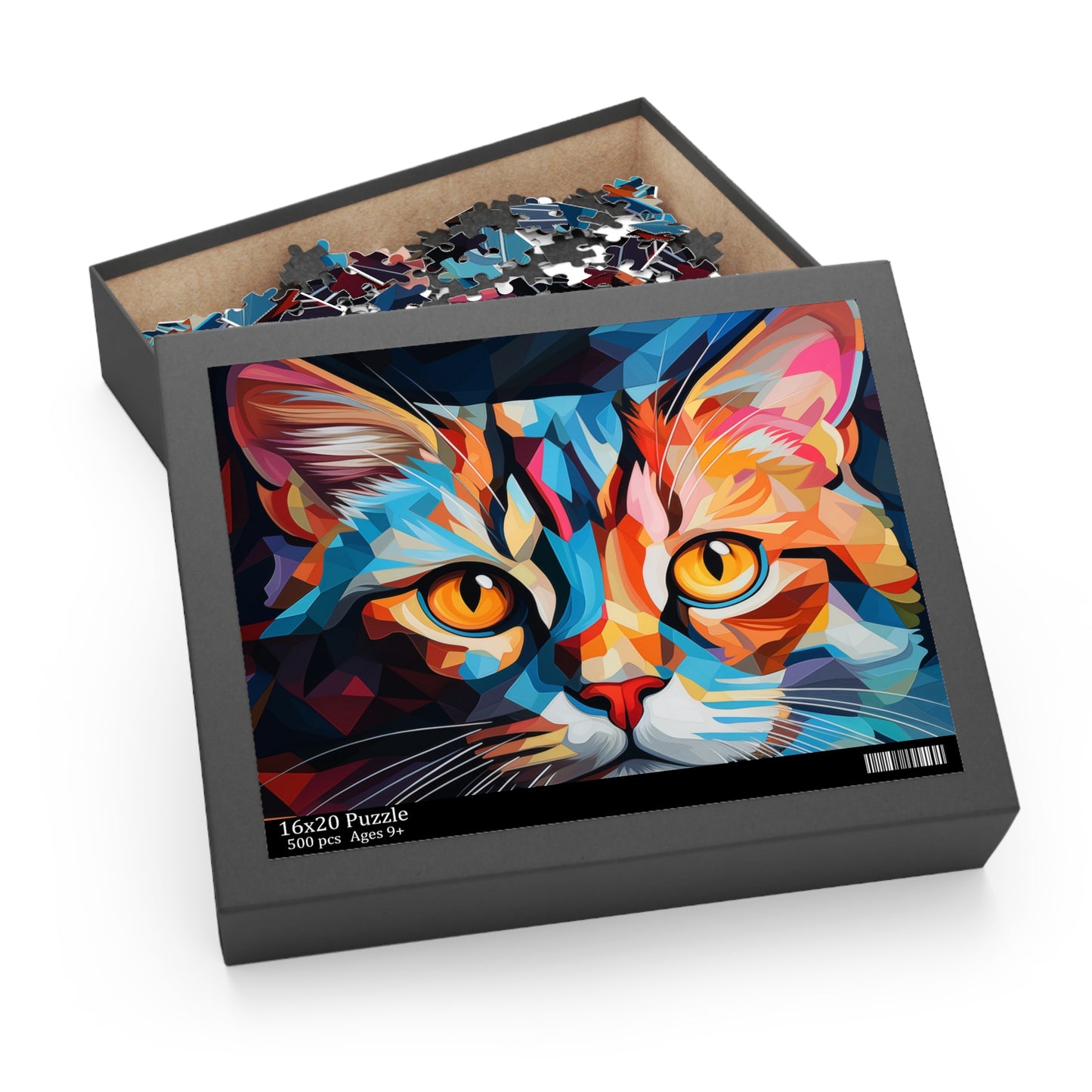 Abstract Oil Paint Colorful Cat Jigsaw Puzzle Adult Birthday Business Jigsaw Puzzle Gift for Him Funny Humorous Indoor Outdoor Game Gift For Her Online-4